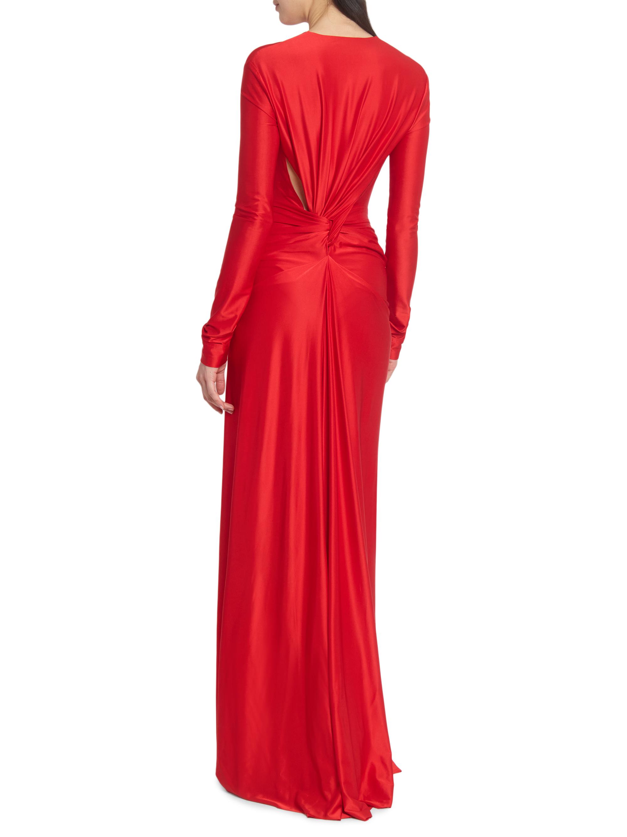 Victoria Beckham Zip-Front Draped Long-Sleeve Gown | Saks Fifth Avenue
