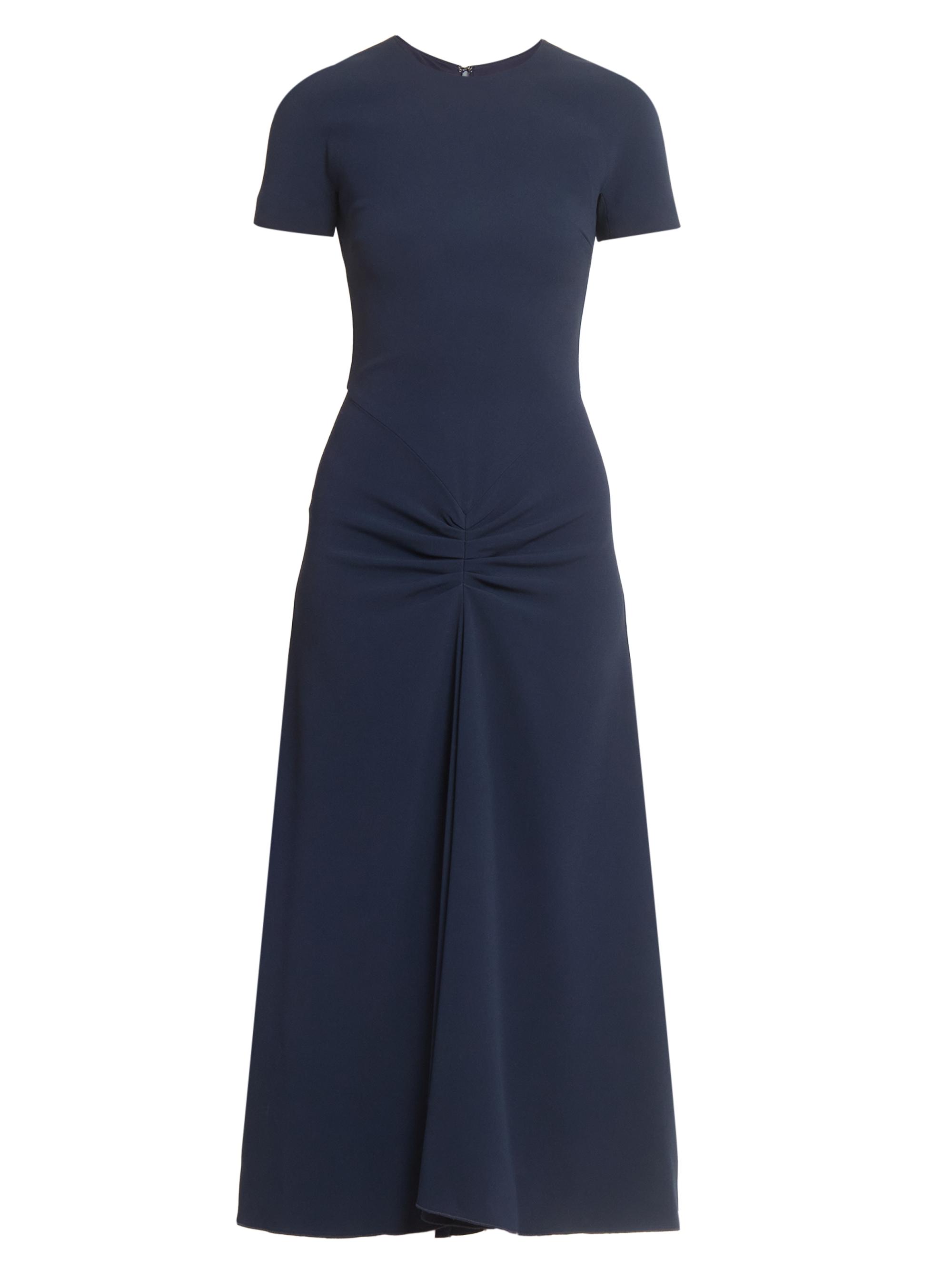 Victoria Beckham Women's Gathered Stretch Midi-Dress - Navy