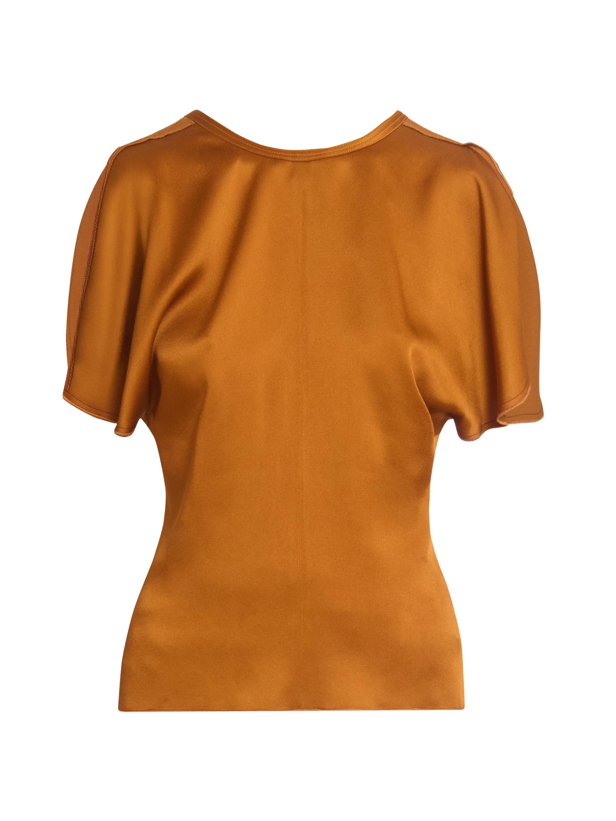 Victoria Beckham Women's Satin Draped Top - Bronze