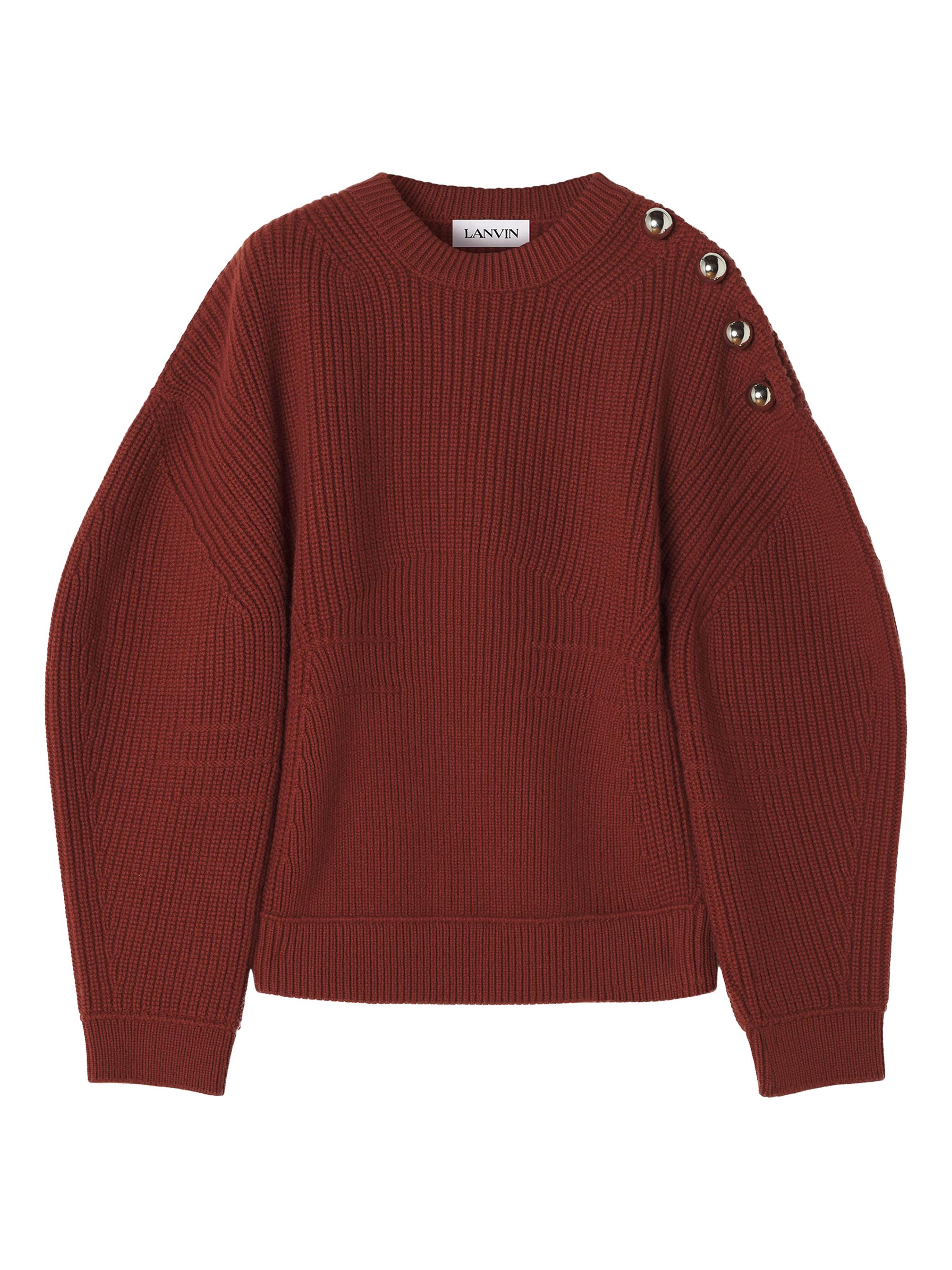Lanvin Women's Wool Ribbed Sweater - Chestnuts