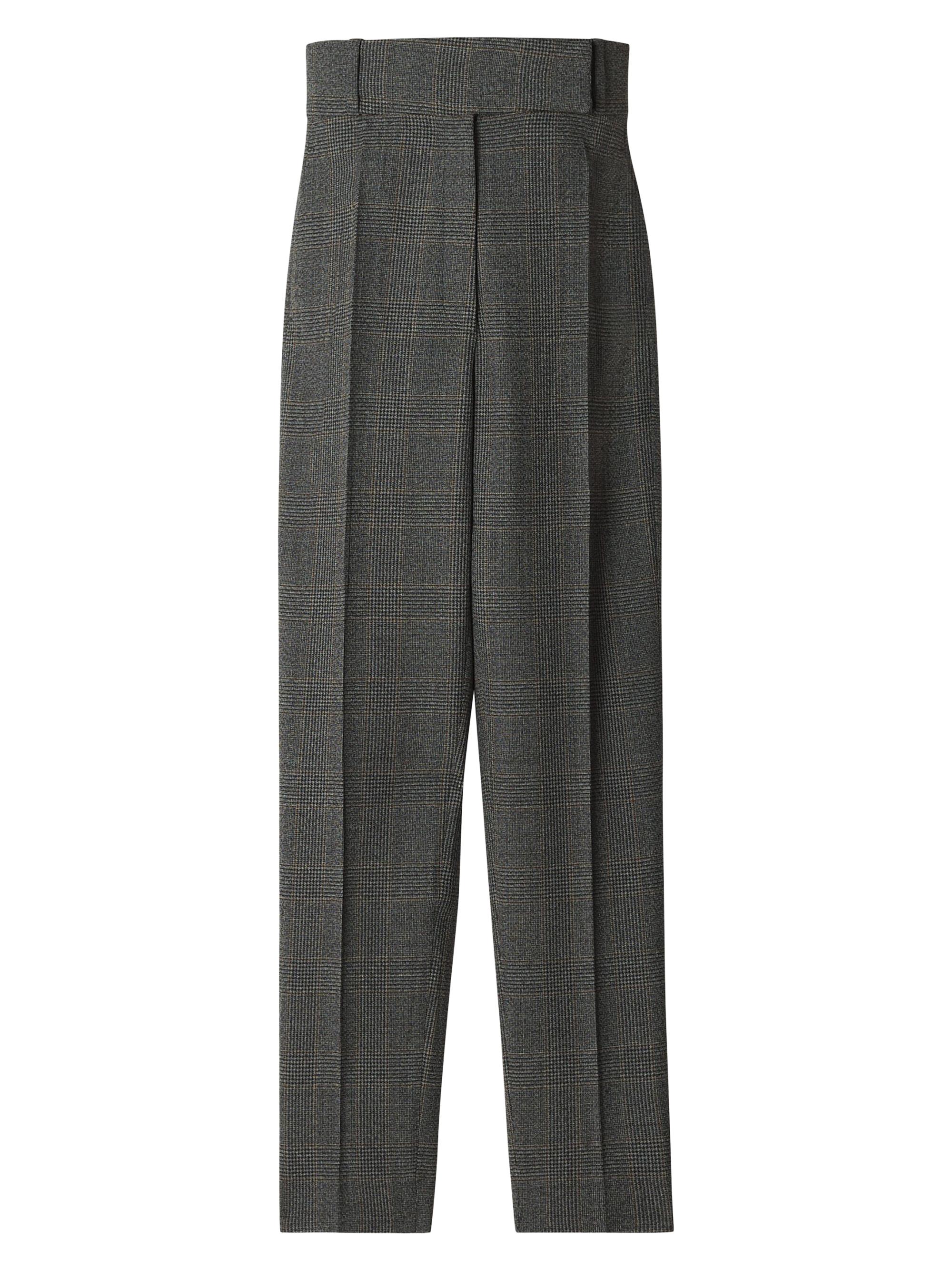 Lanvin Women's Prince of Wales Wool Cigarette Pants - Gris Fonce Chine