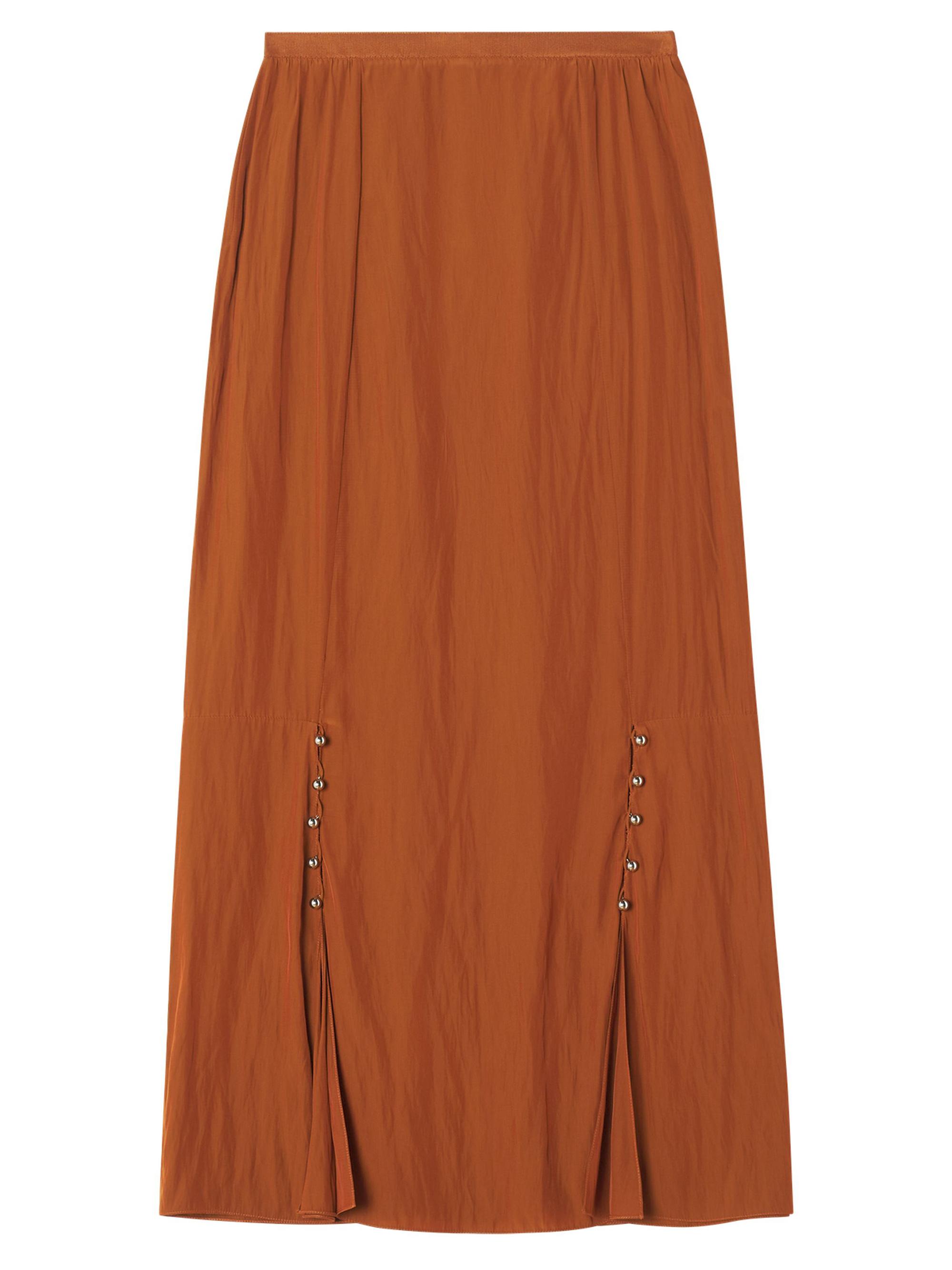 Lanvin Women's Midi Skirt in Charmeuse - Chestnuts