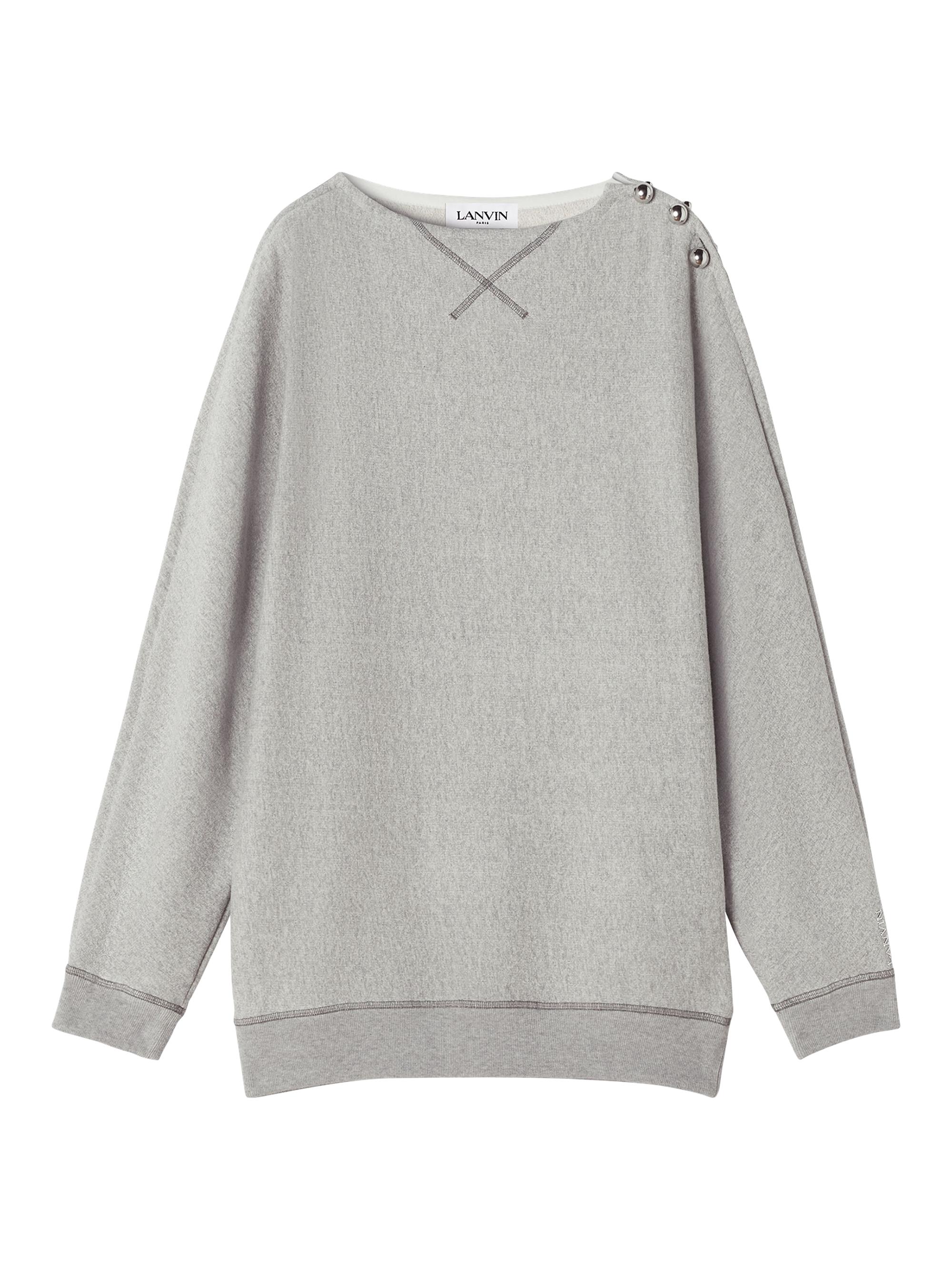 Lanvin Women's Cotton Jersey Top - Heather Grey