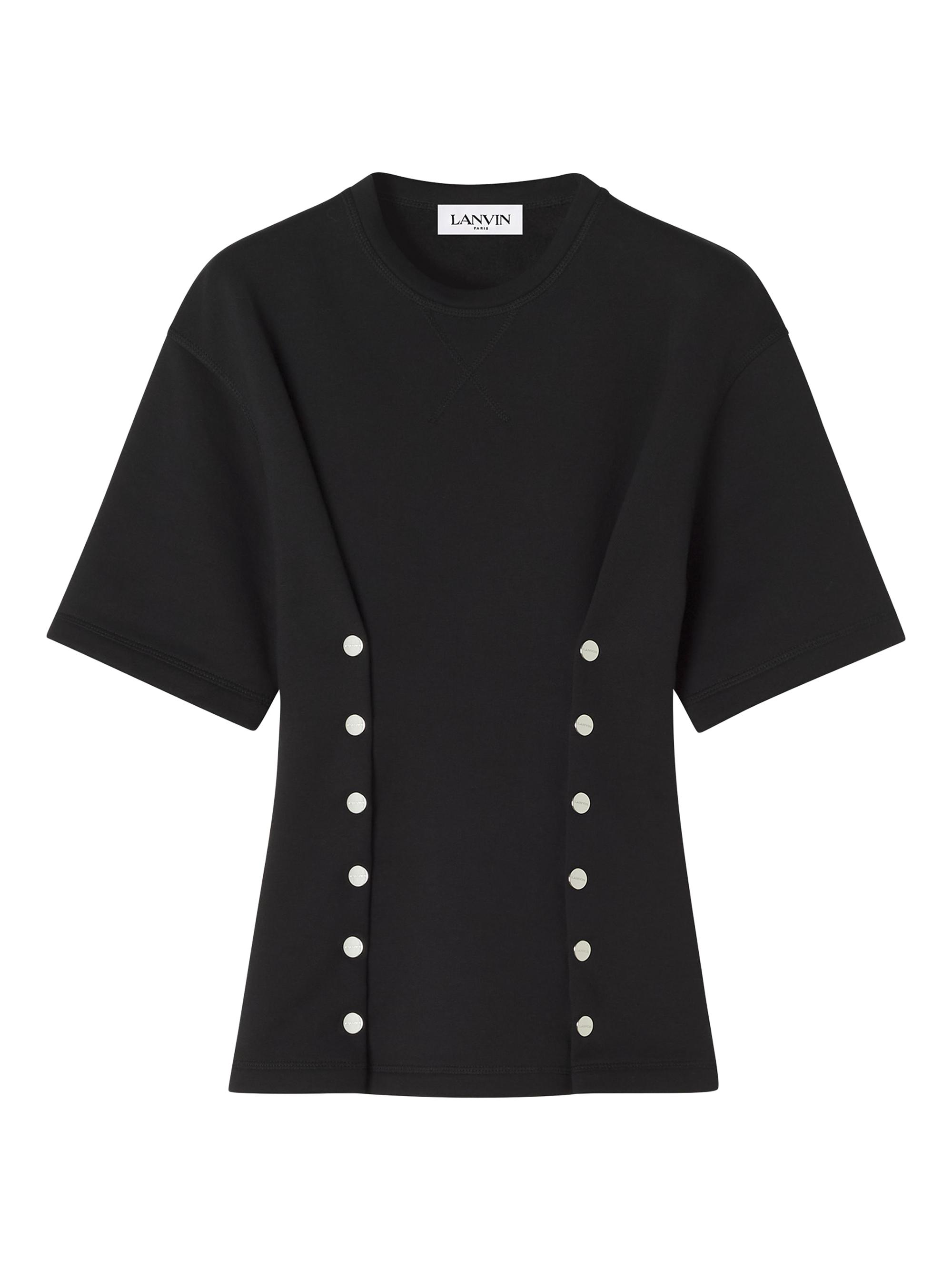 Lanvin Women's Cotton Fleece and Cashmere T-Shirt - Black