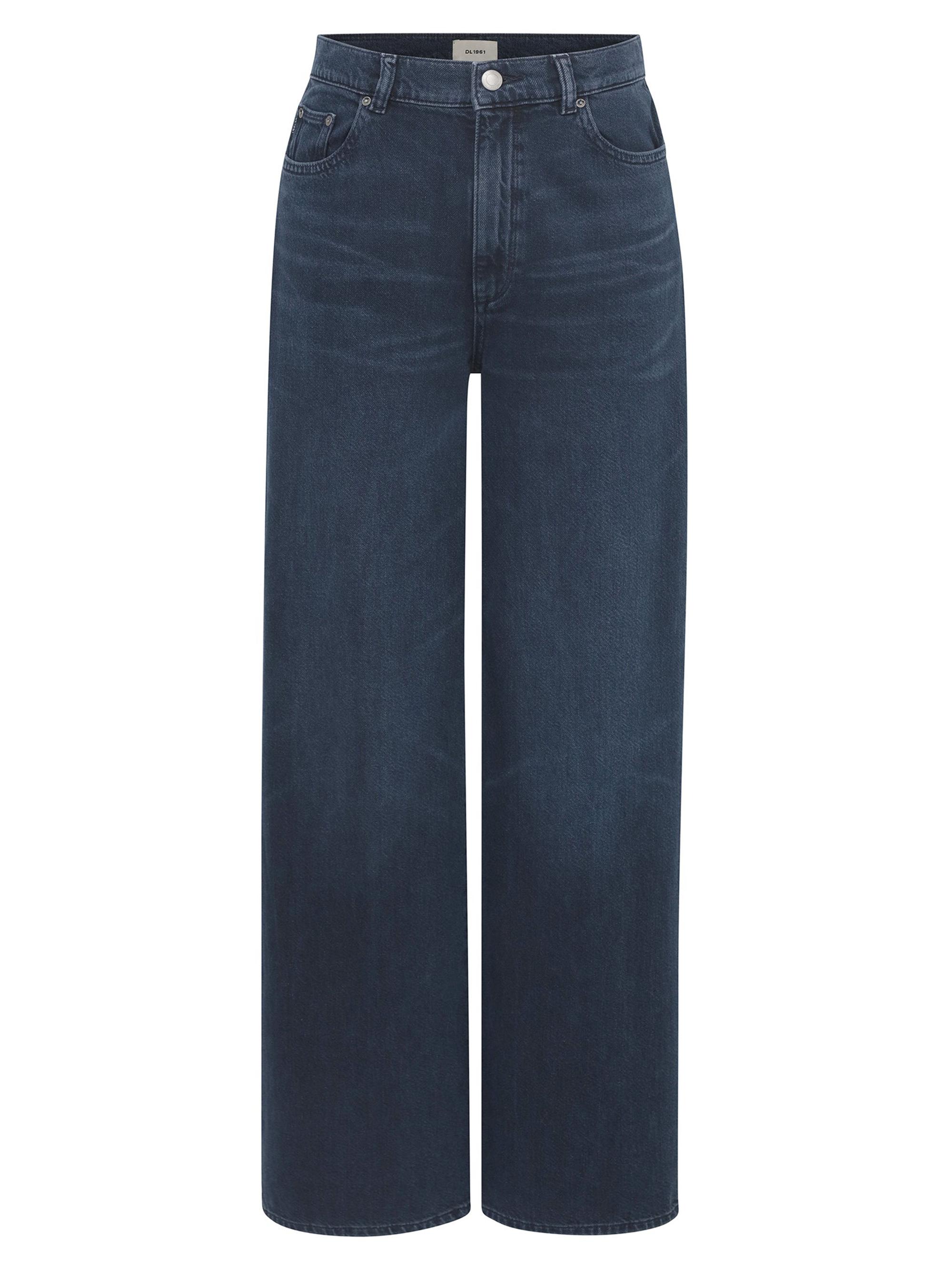 DL1961 Women's Hepburn Wide Leg Aura High Rise Jeans - Crater Lake