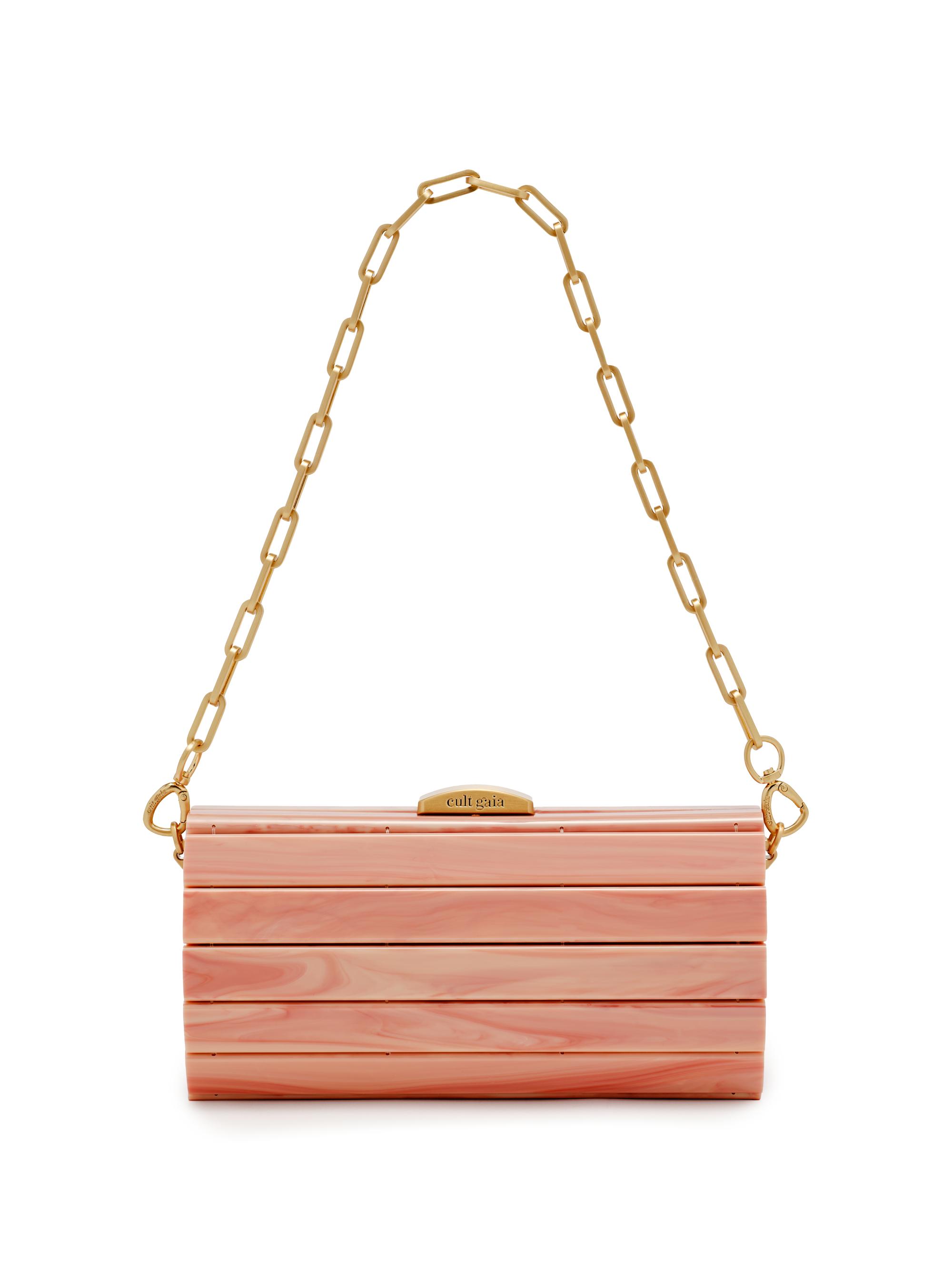 Cult Gaia Women's Mini Rolie Polie Chain Strap Clutch - Rose Water