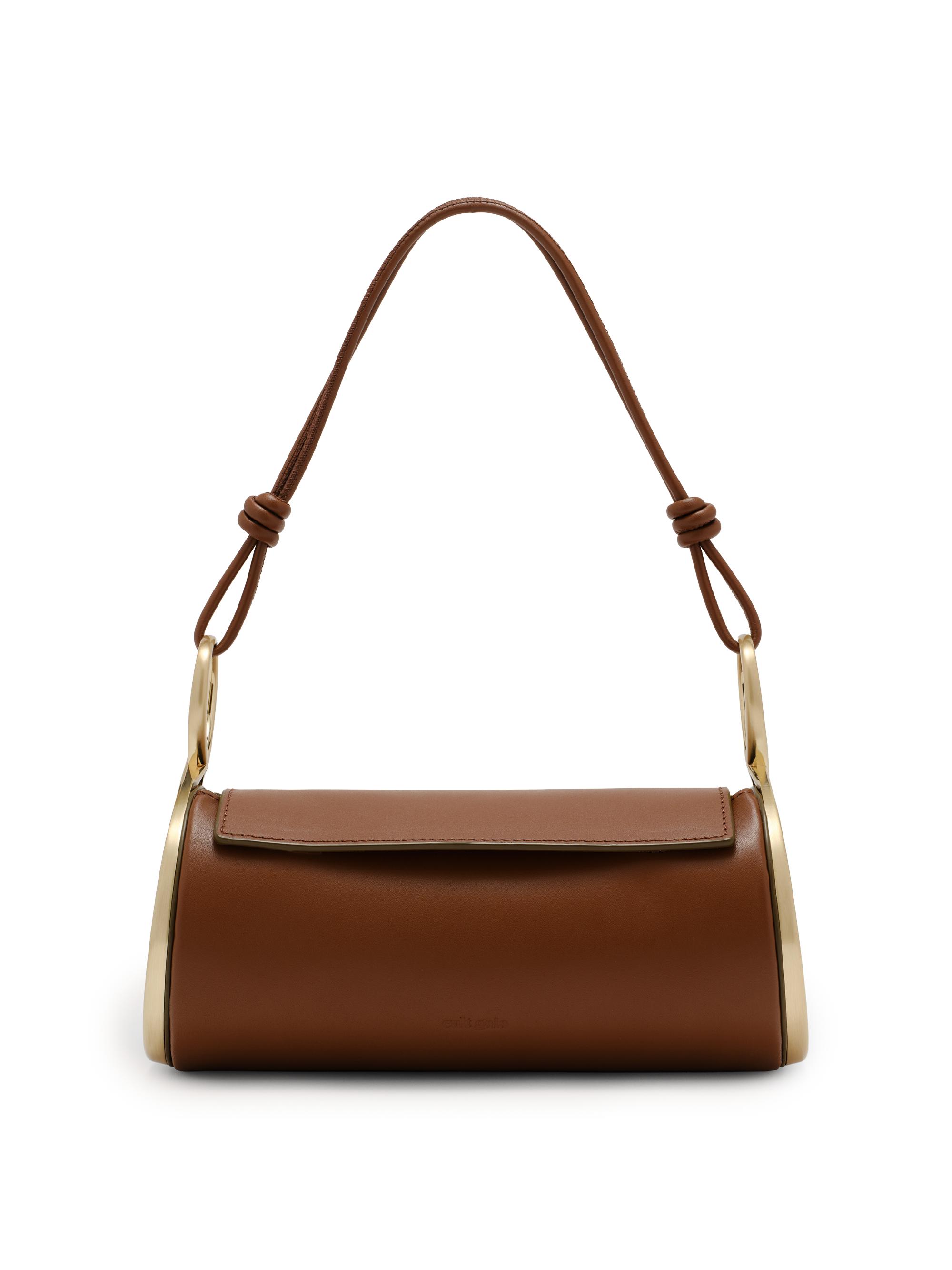 Cult Gaia Women's Dahlia Leather Shoulder Bag - Saddle