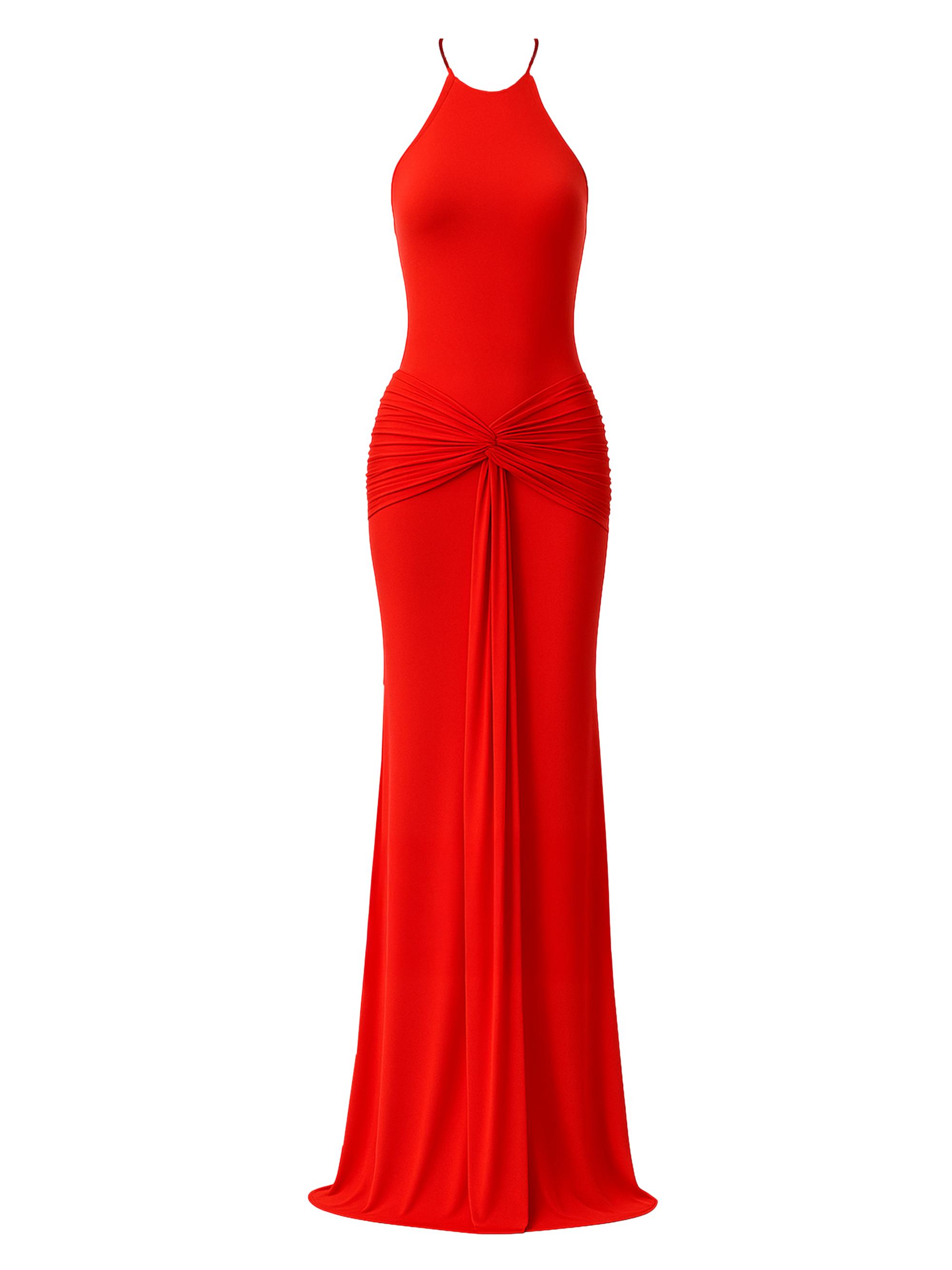 The New Arrivals Ilkyaz Ozel Women's Euphorie Amberica Gathered Jersey Gown - Amberica