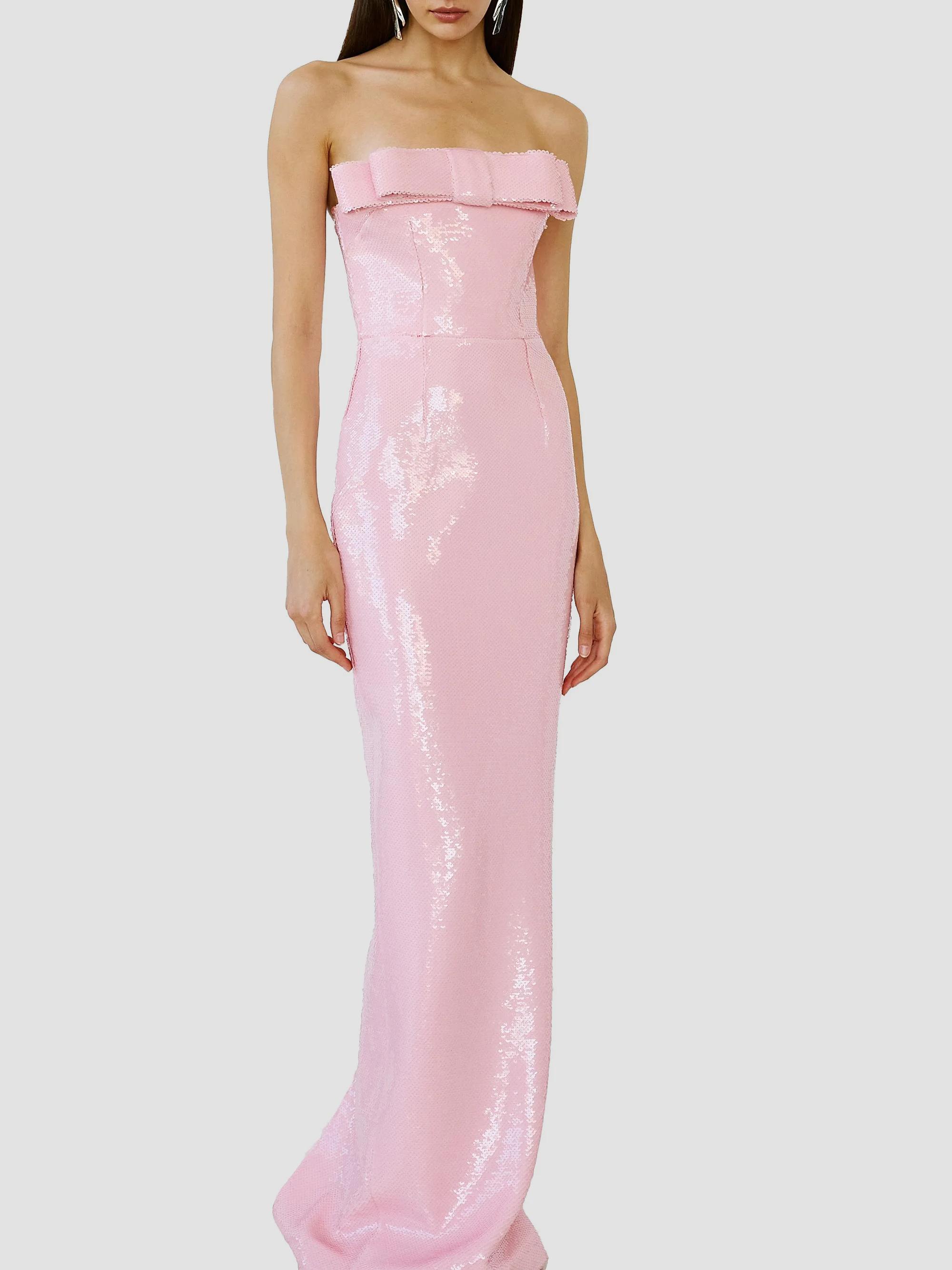 The New Arrivals Ilkyaz Ozel Sisu Glossia Bow-Detail Sequined Gown
