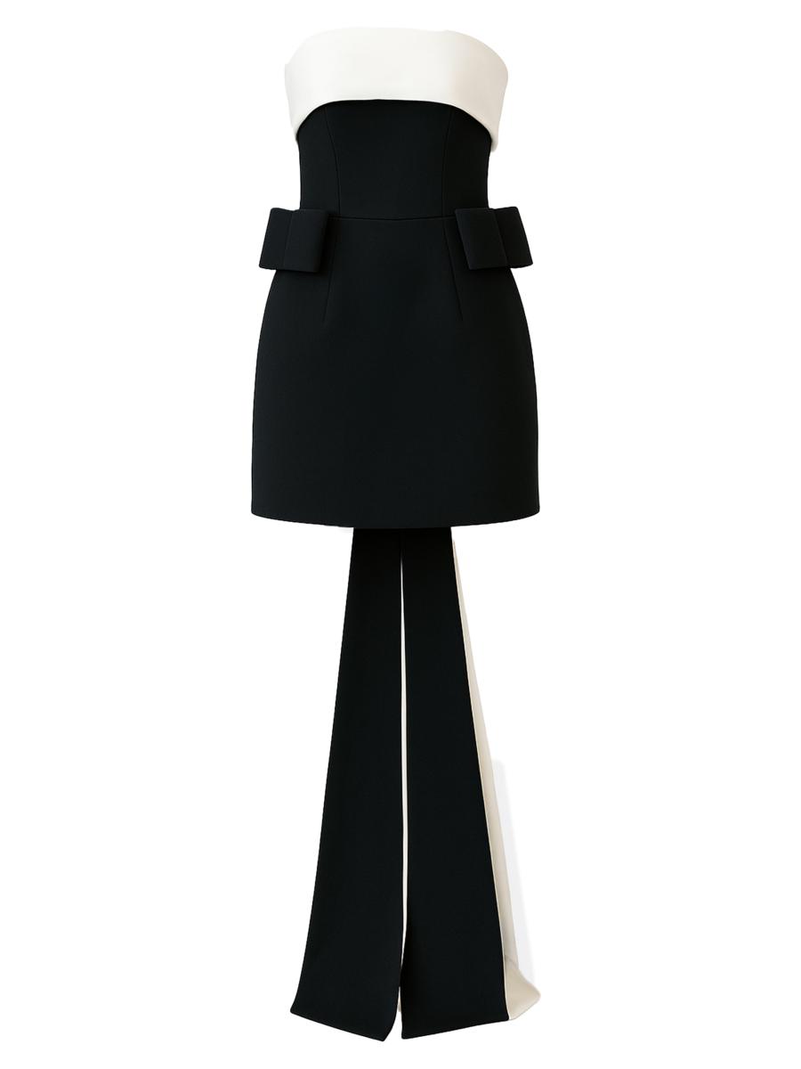 The New Arrivals Ilkyaz Ozel Lalani Dark Matter Sash-Detail Crêpe