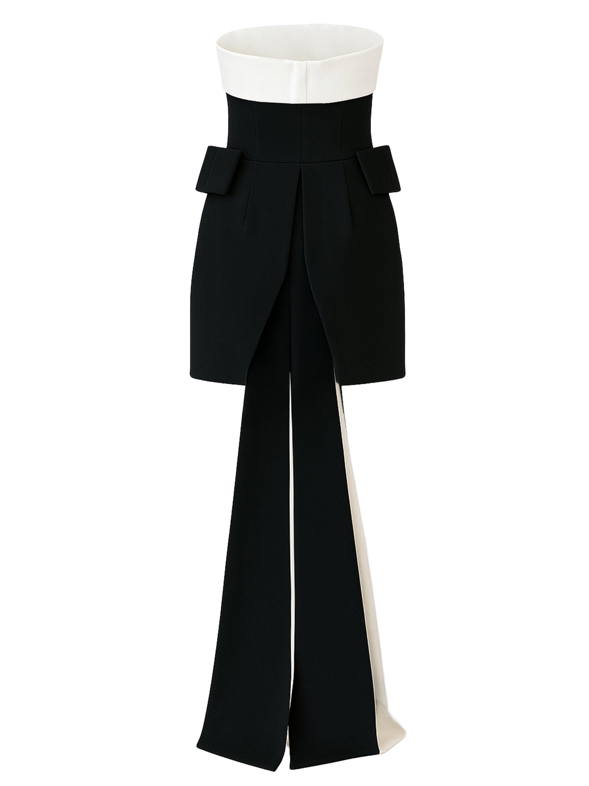 The New Arrivals Ilkyaz Ozel Lalani Dark Matter Sash-Detail Crêpe