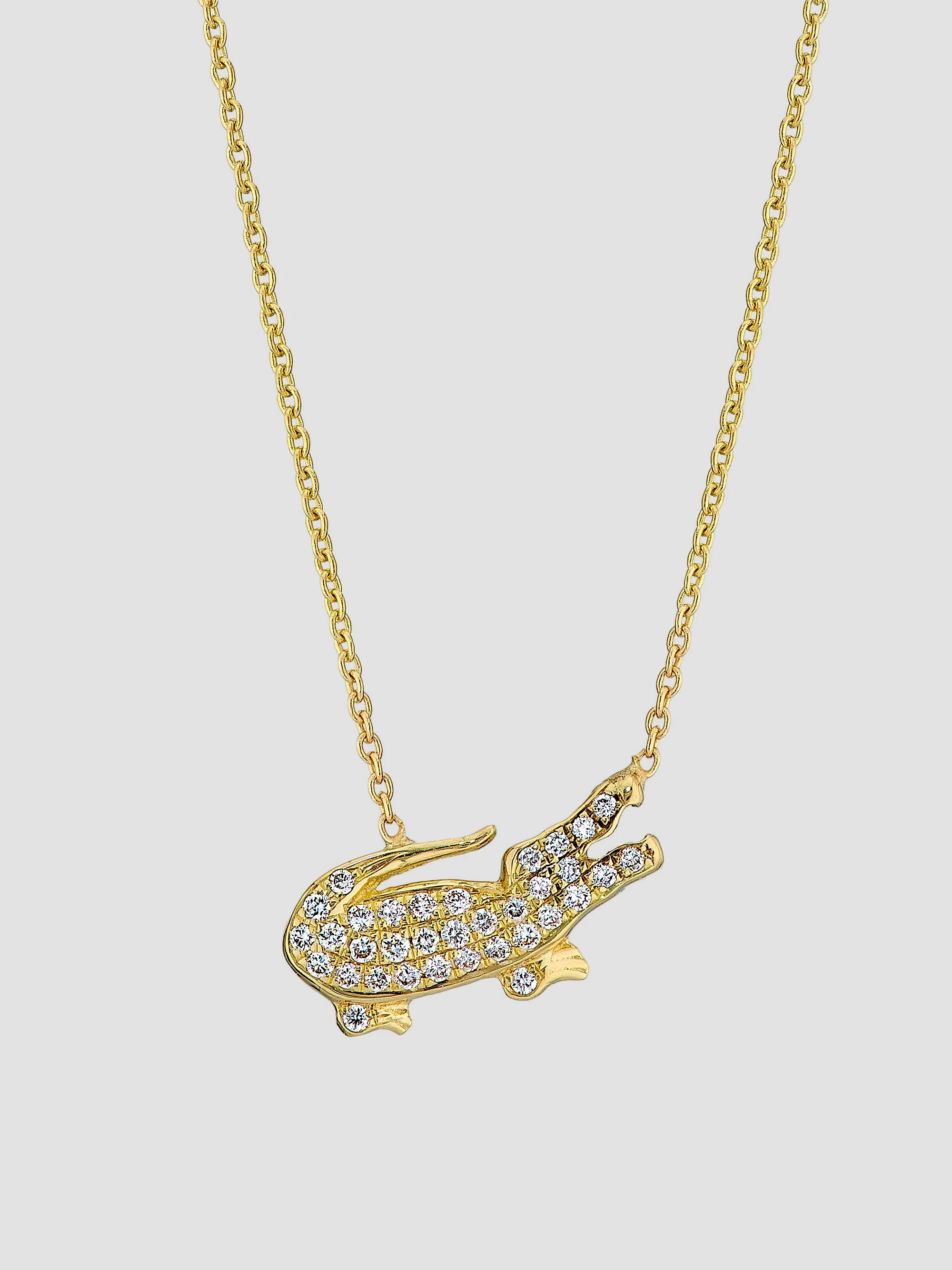 Roberto Coin Women's 18K Yellow Gold & 0.10 TCW Diamond Crocodile Pendant Necklace - Yellow Gold