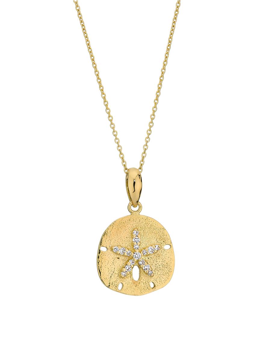 Roberto Coin Women's Tiny Treasures 18k Yellow Gold & 0.12 Tcw Diamond Sand Dollar Pendant Necklace In Purple