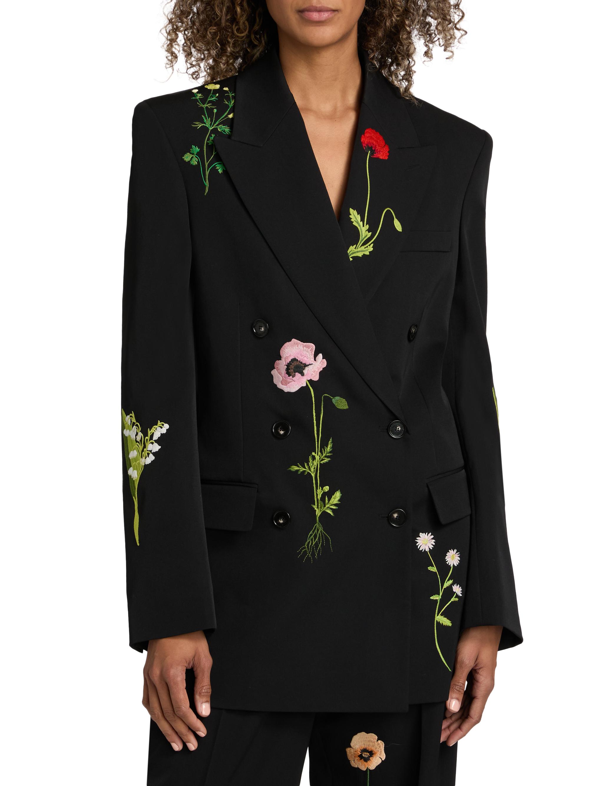 Stella McCartney Floral Embroidered Boyfriend Blazer | Saks Fifth