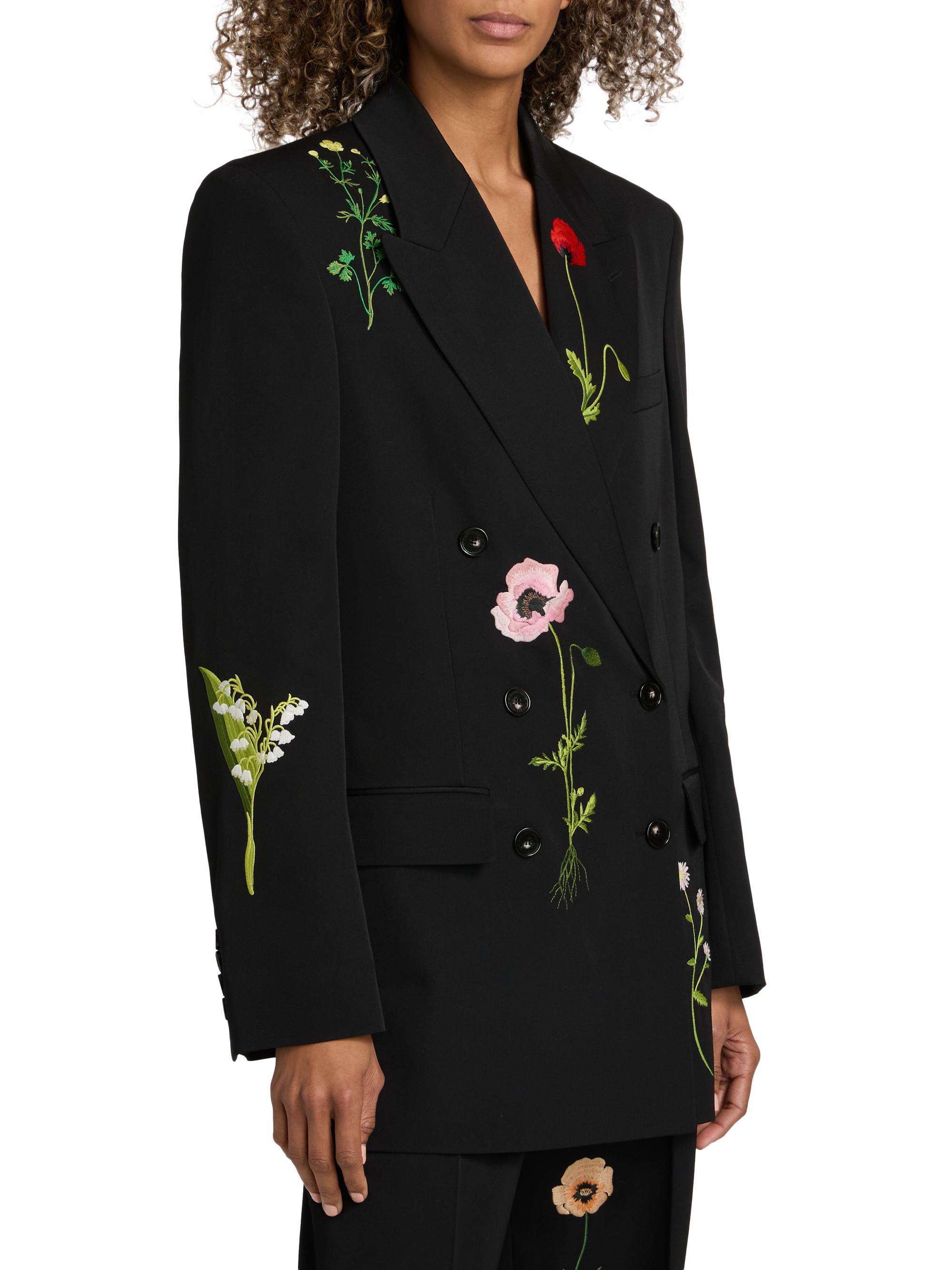 Stella McCartney Floral Embroidered Boyfriend Blazer | Saks Fifth