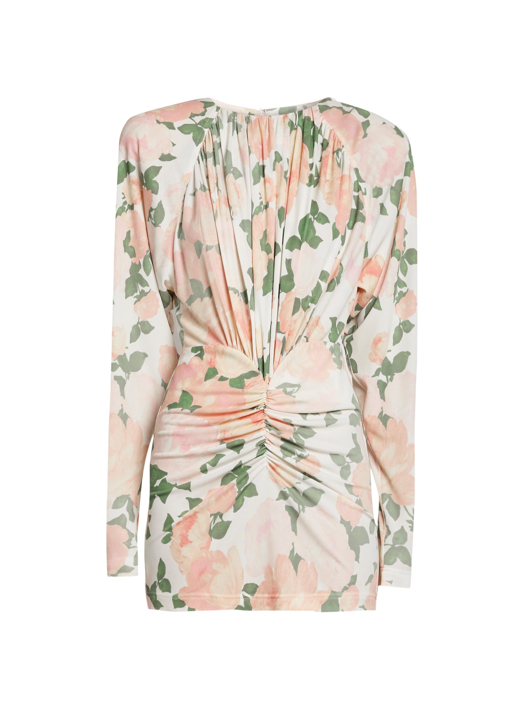 Stella McCartney Women's Floral Crêpe Ruched Minidress - Pink Multi