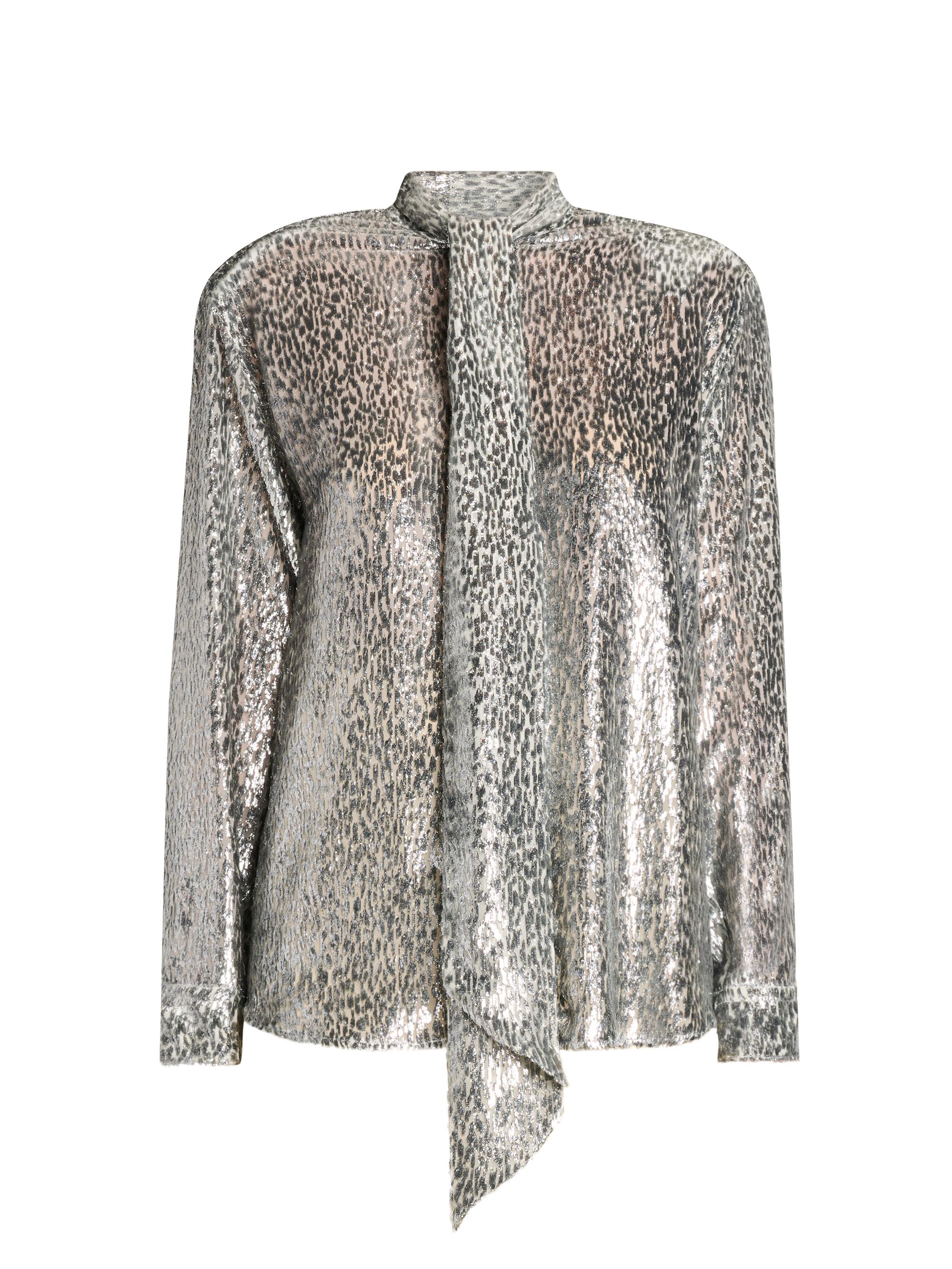 Stella McCartney Women's Fil Coupe Leopard-Print Shirt - Silver