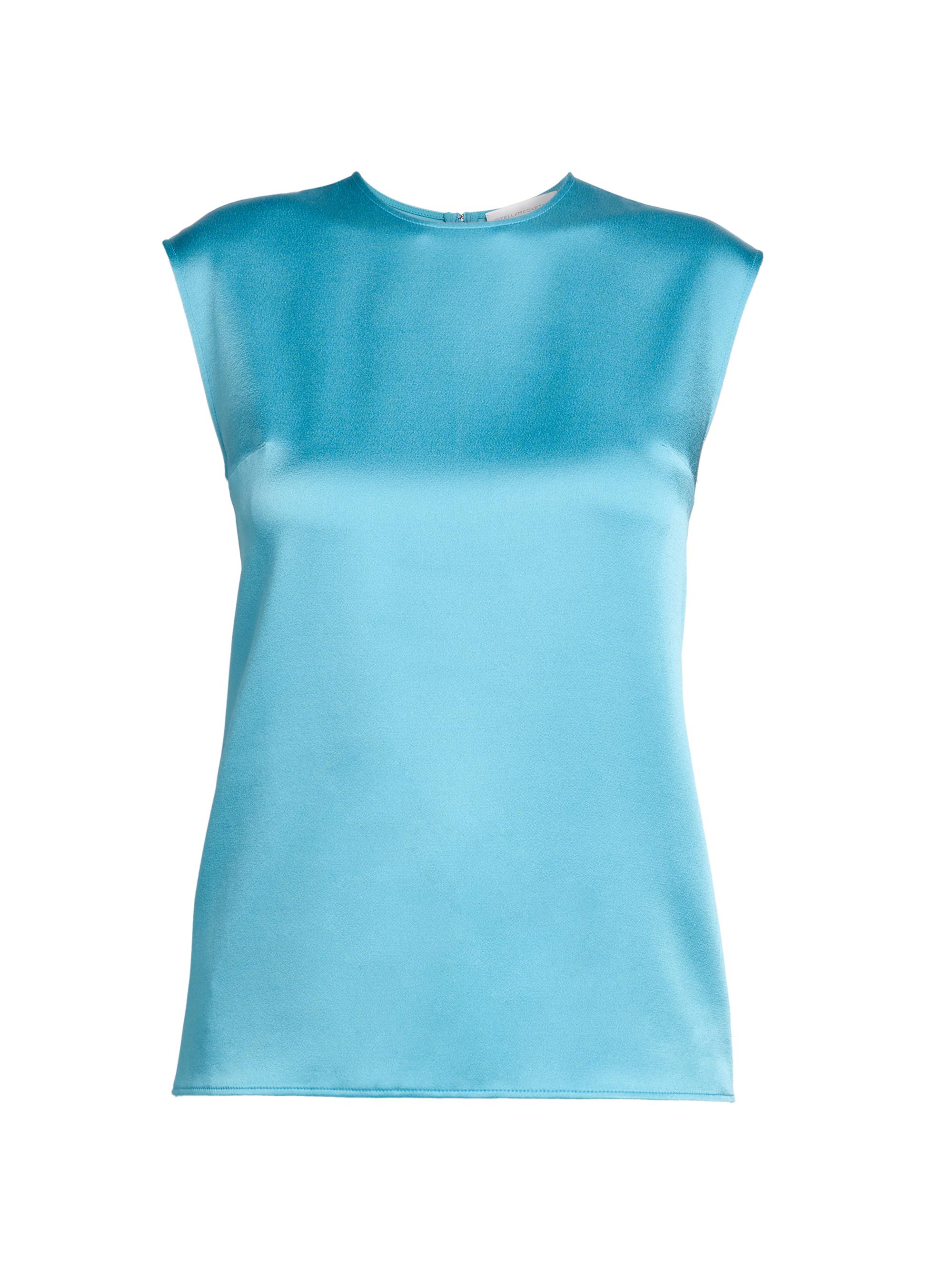 Stella McCartney Women's Satin Sleeveless Top - Steel