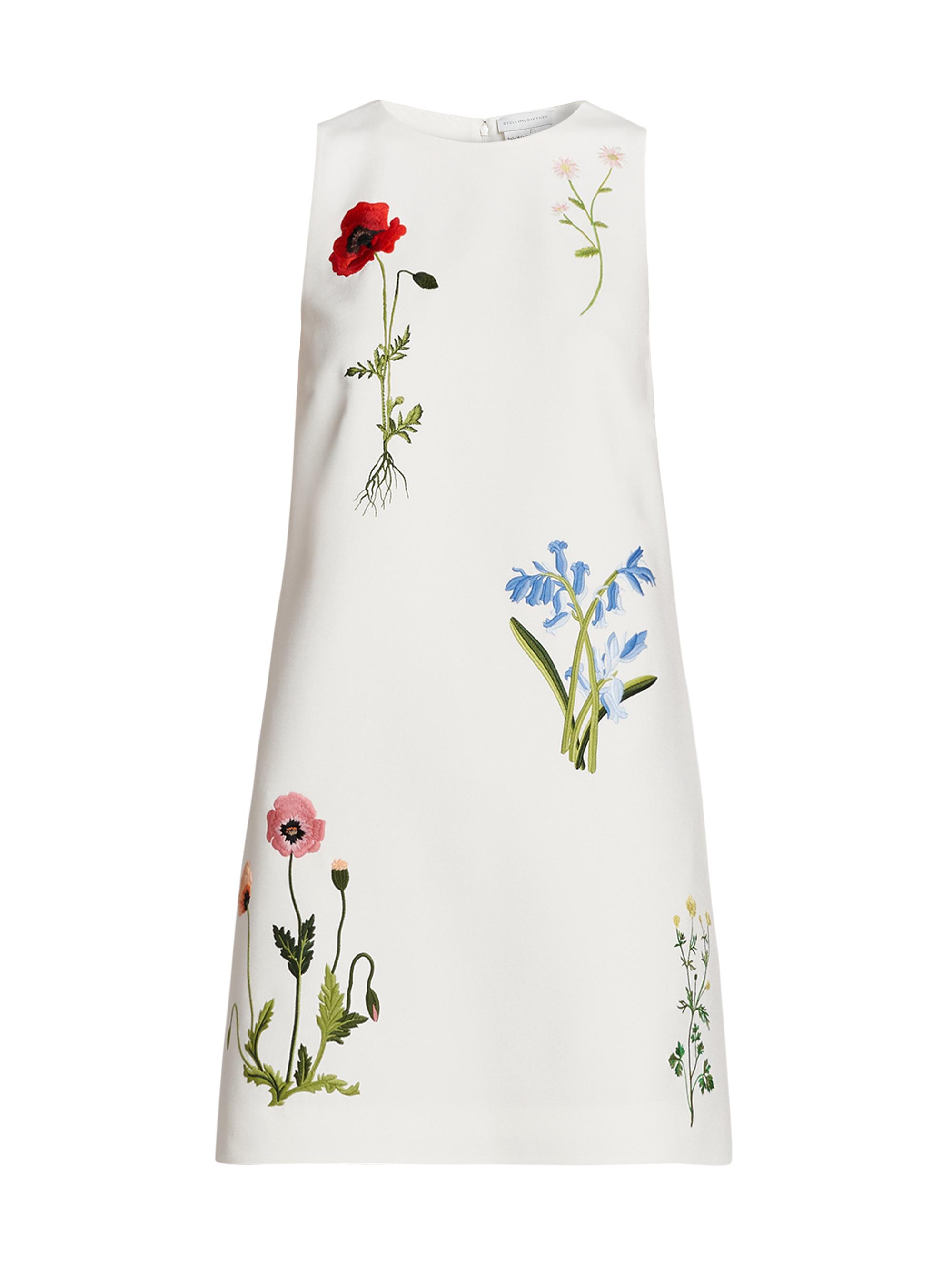 Stella McCartney Women's Floral-Embroidered Shift Dress - Cream