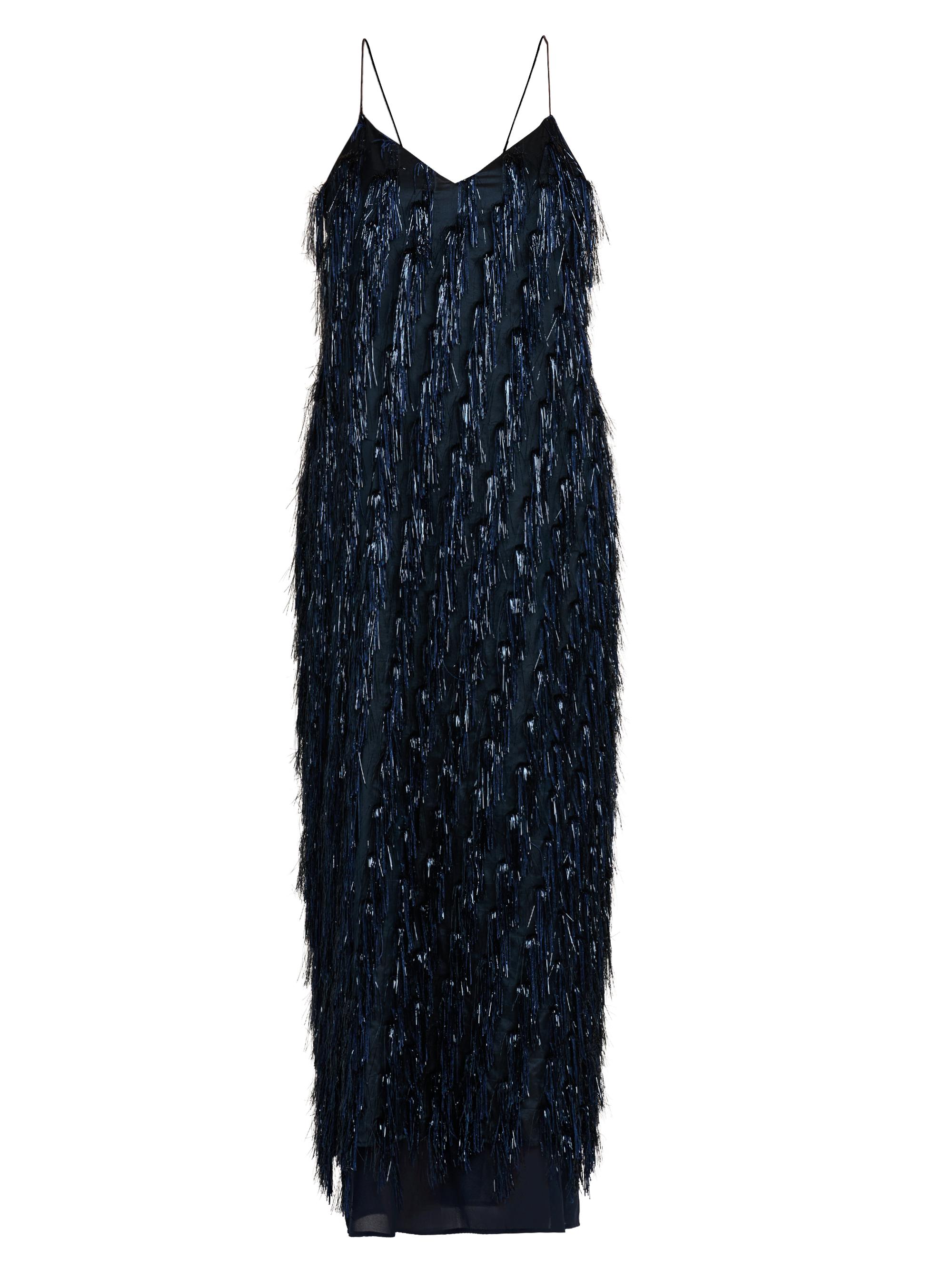 Stella McCartney Women's Metallic Tinsel Midi-Slipdress - Navy