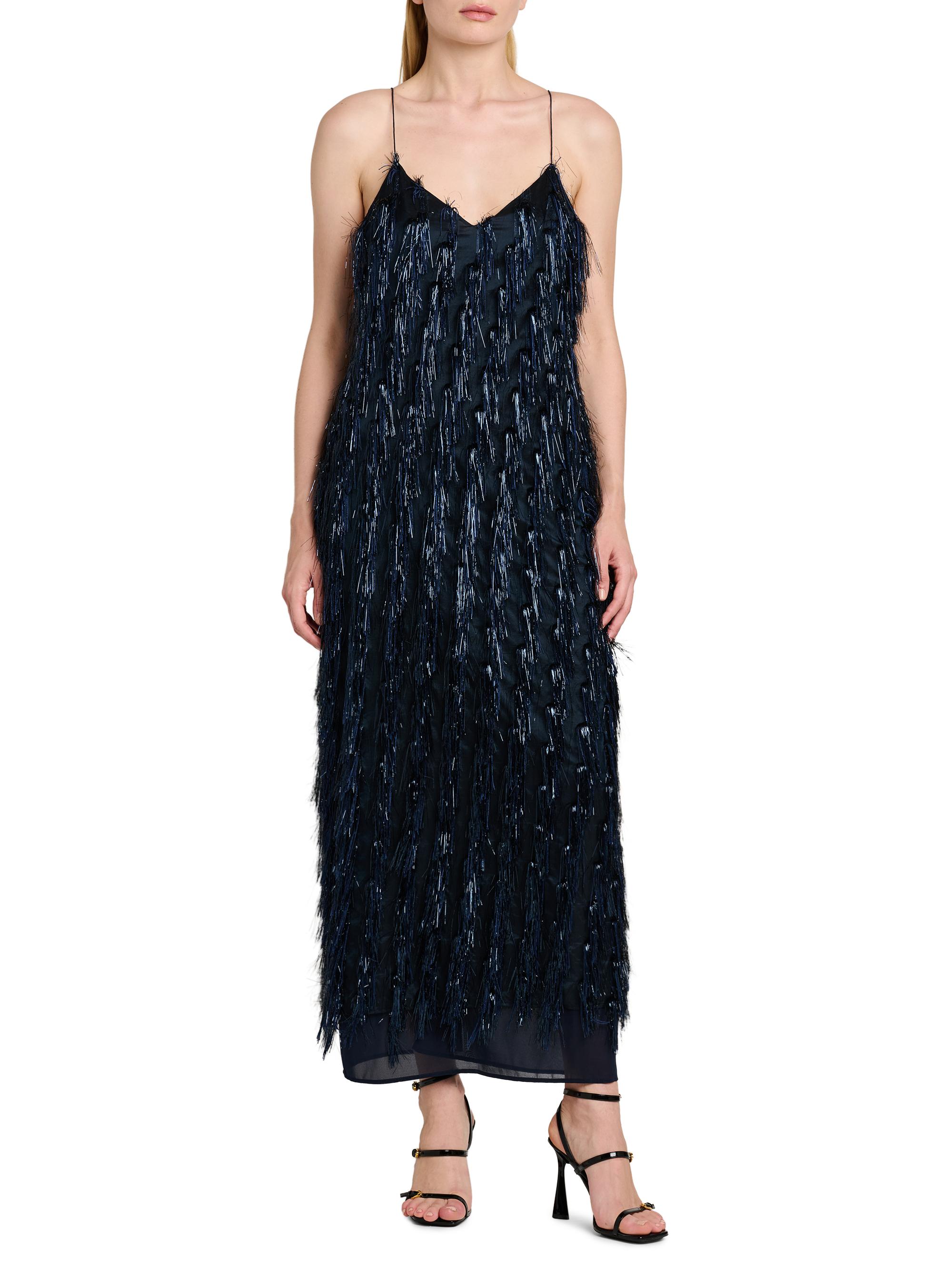 Stella McCartney Metallic Tinsel Midi-Slipdress | Saks Fifth Avenue