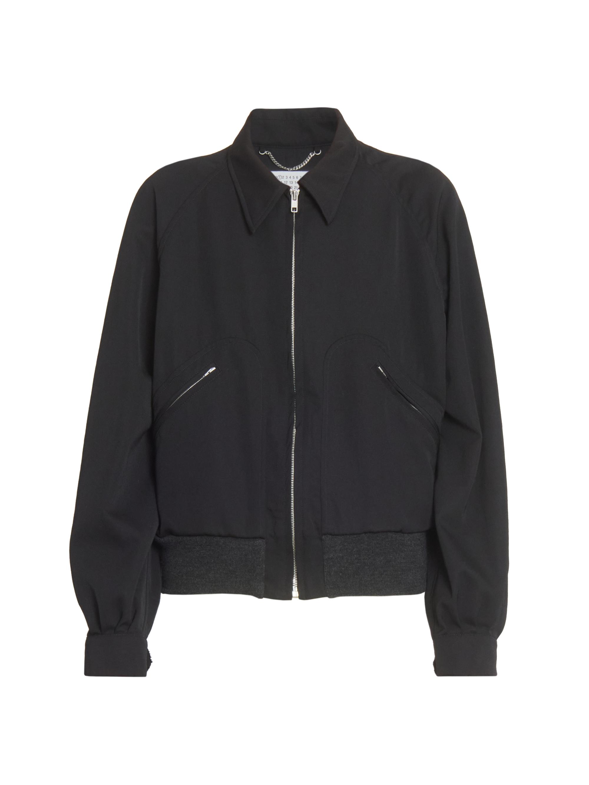 Maison Margiela Women's Wool Gabardine Zip Jacket - Black