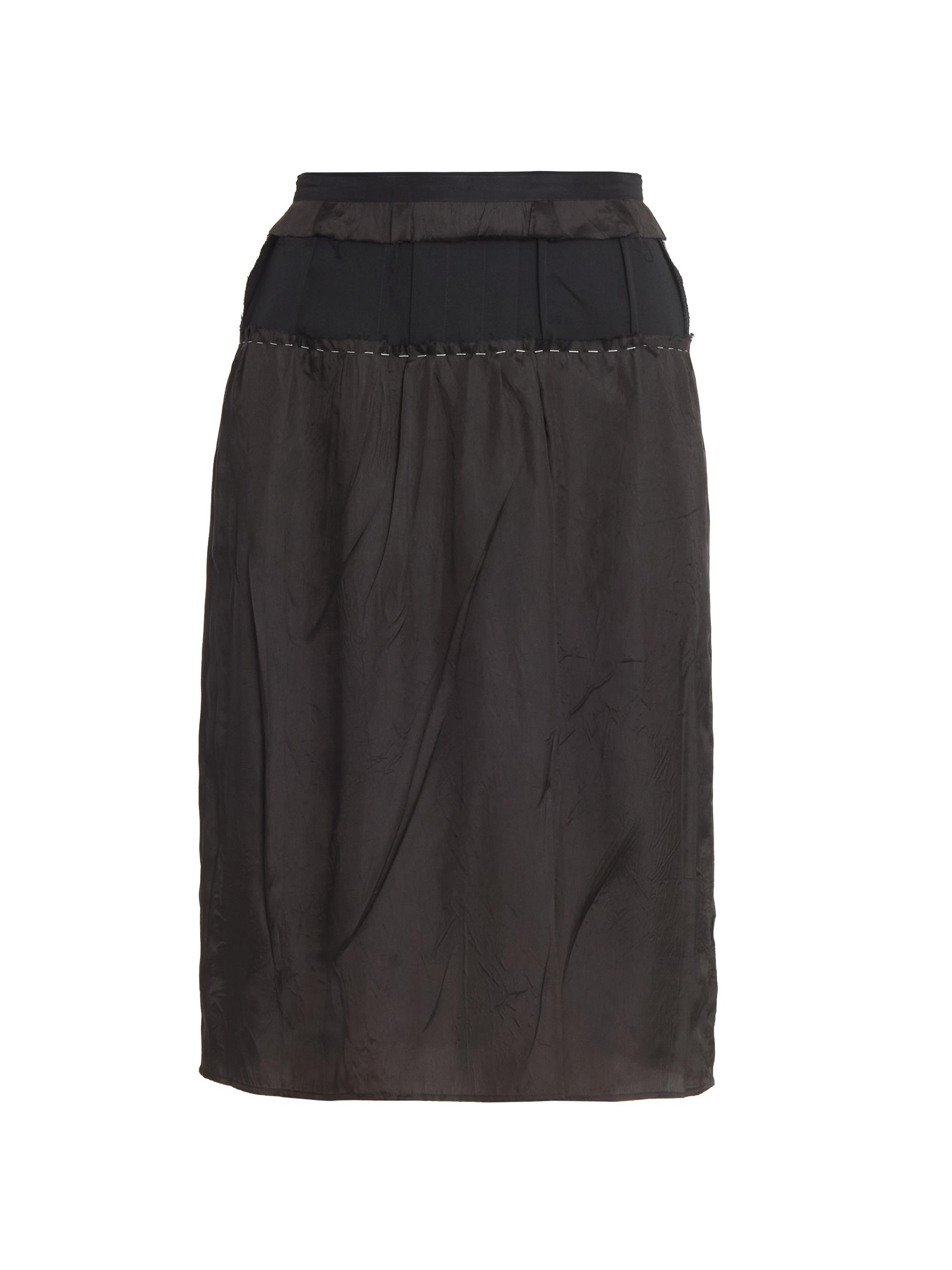 Maison Margiela Women's Textured Gabardine Midi-Skirt - Dark Grey