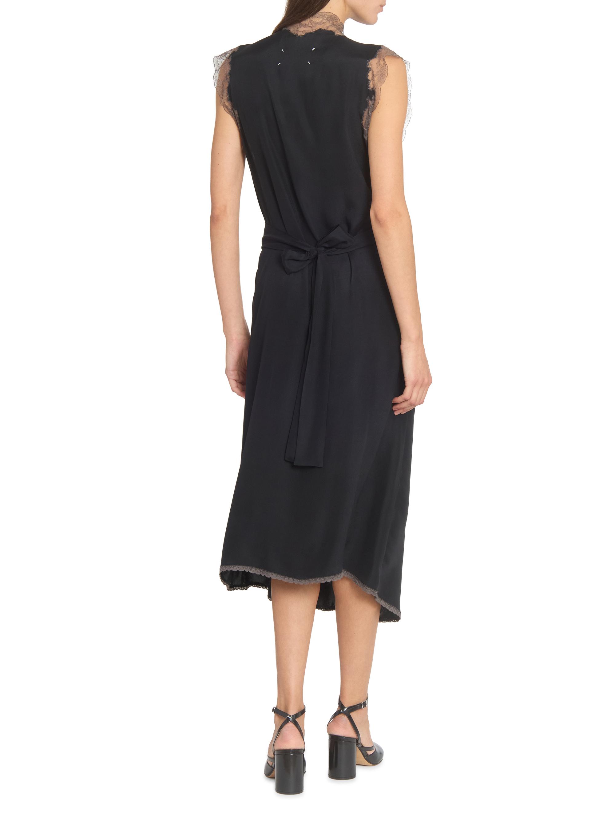 maison margiela embroidered lace high neck dress High Neck Embellished Lace Gown with 3/4 Sleeves main image 1