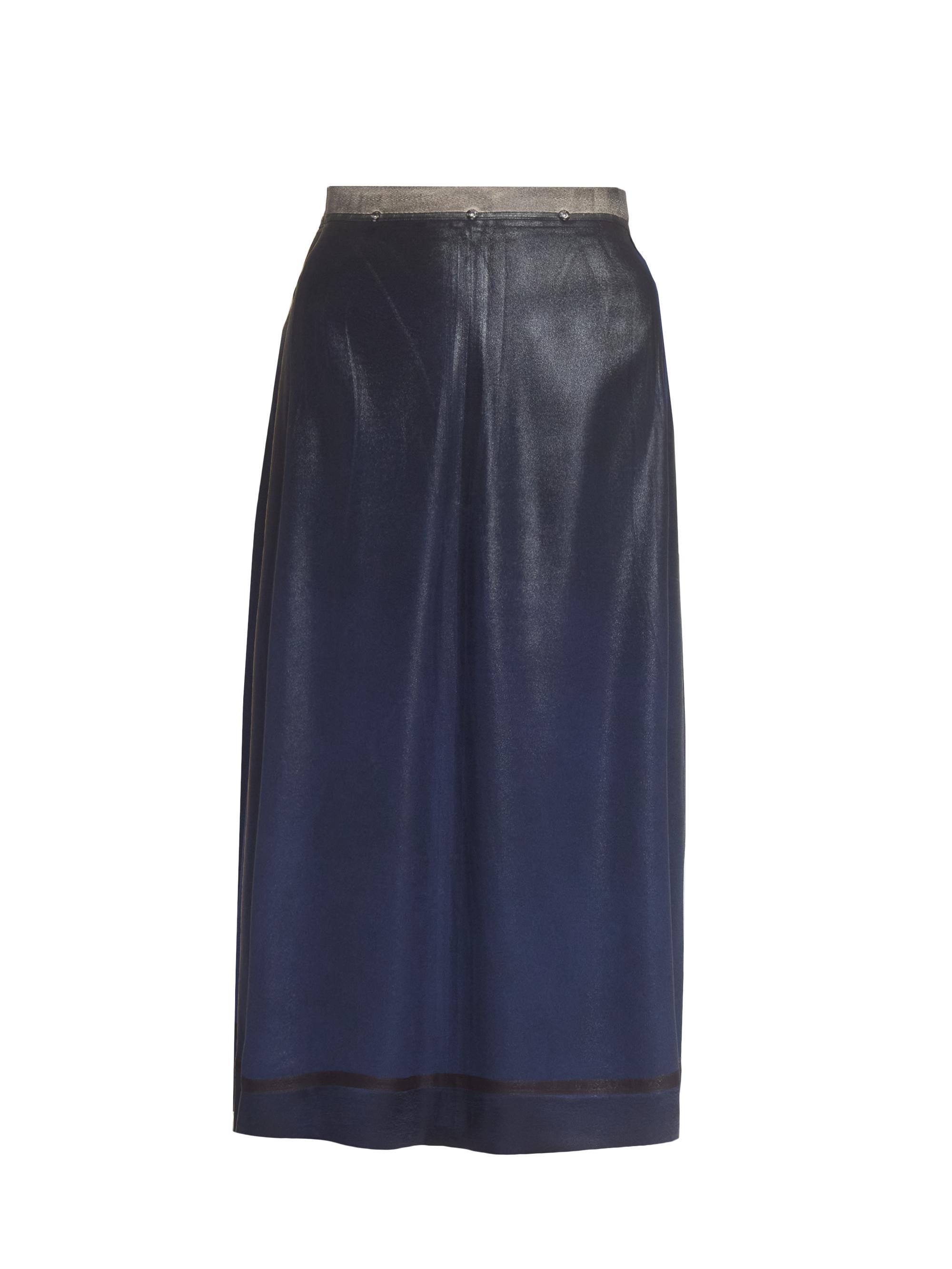 Maison Margiela Women's Sable Two-Tone Midi-Skirt - Cobalt