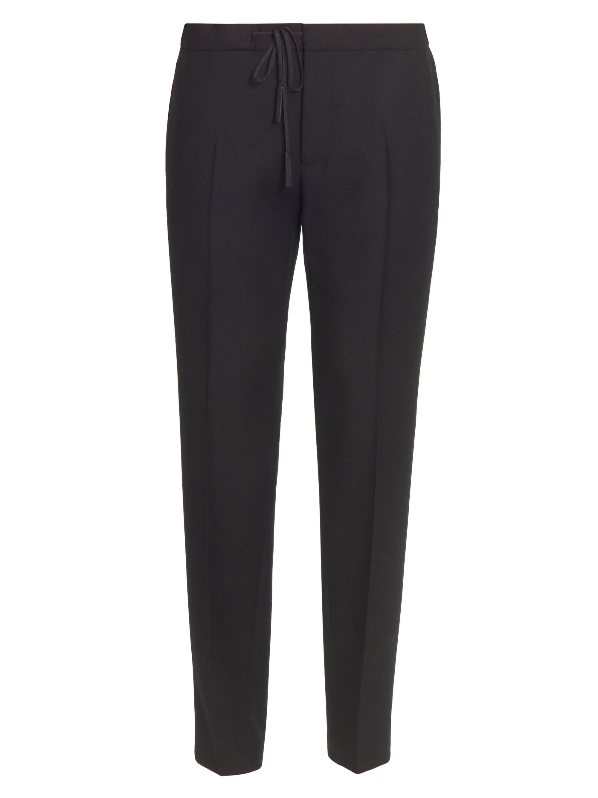 Maison Margiela Women's Drawstring Wool Flannel Pants - Black