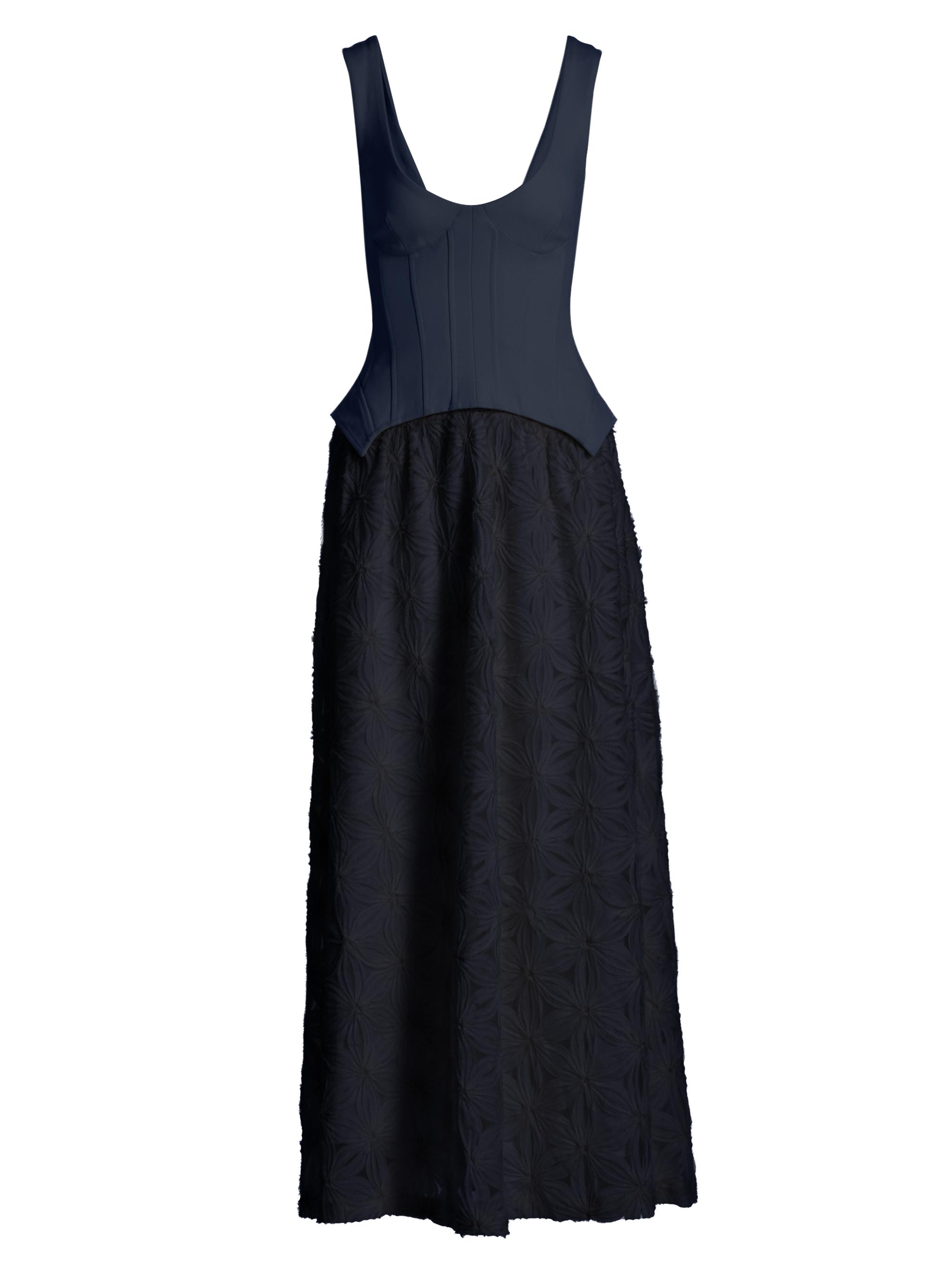 SIMKHAI Hallie Topstitched Denim Midi-Dress | Saks Fifth Avenue