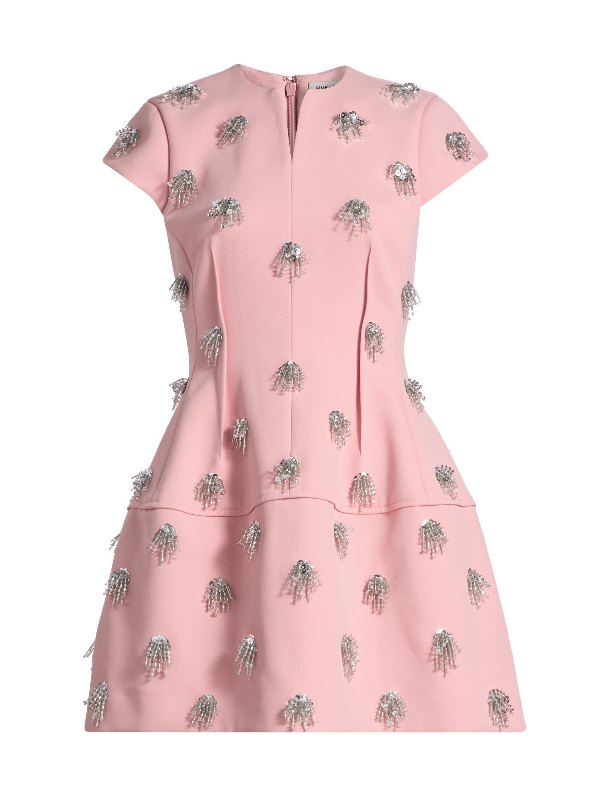 SIMKHAI Women's Bethanie Bead-Embellished Minidress - Dusty Rose