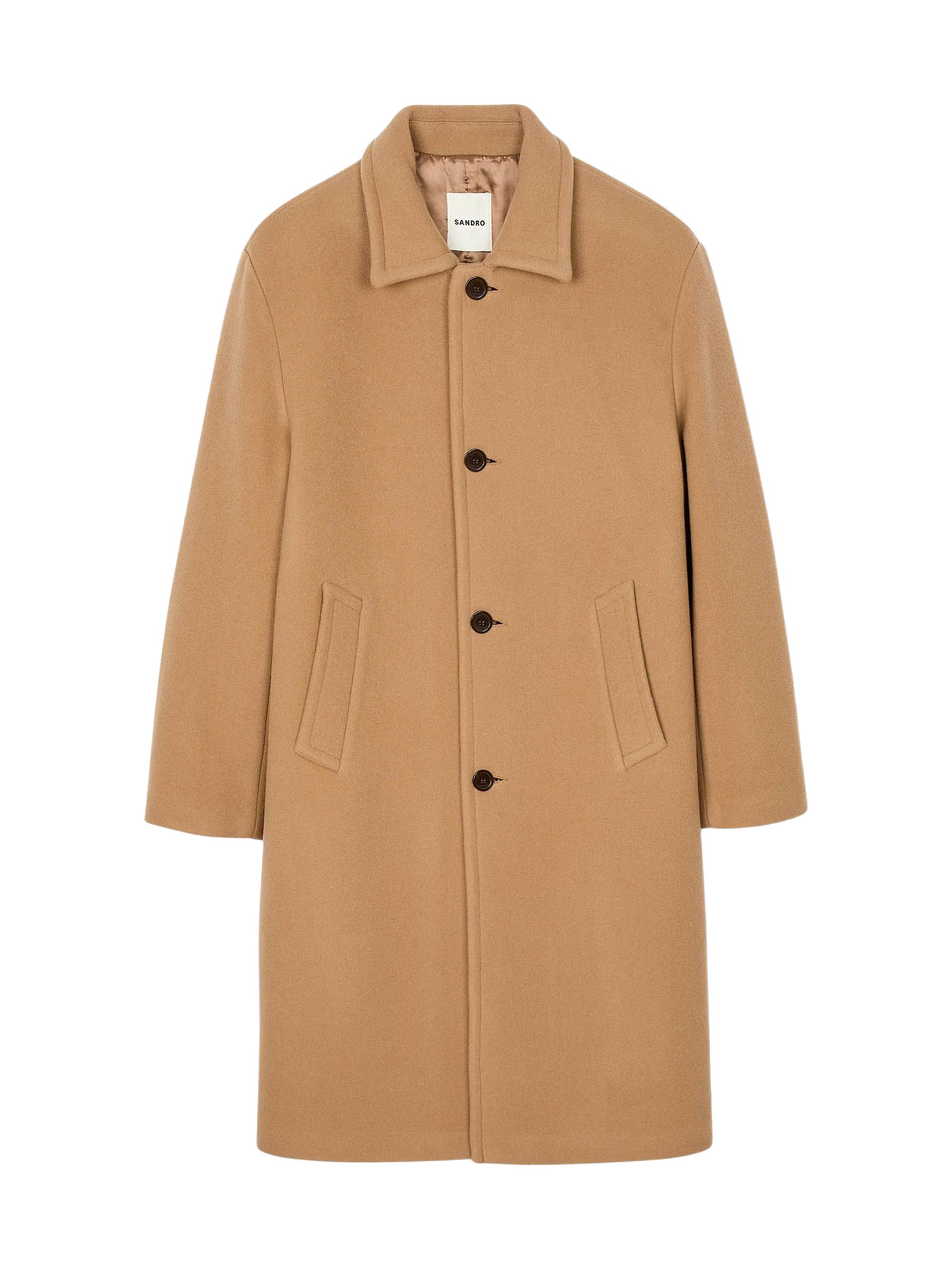 Sandro Men's Wool and Cashmere Coat - Camel