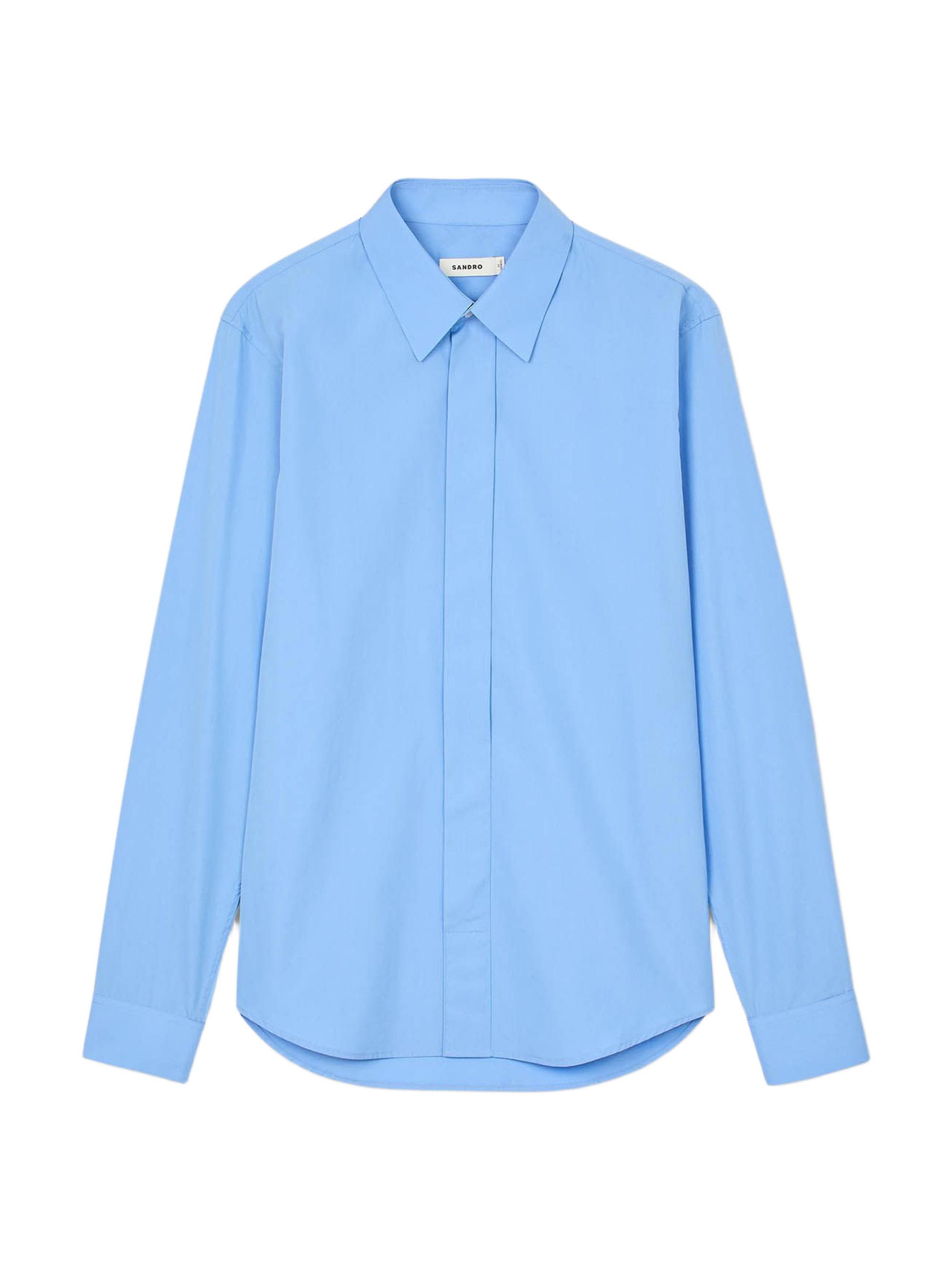Sandro Men's Plain Shirt - Blue Office
