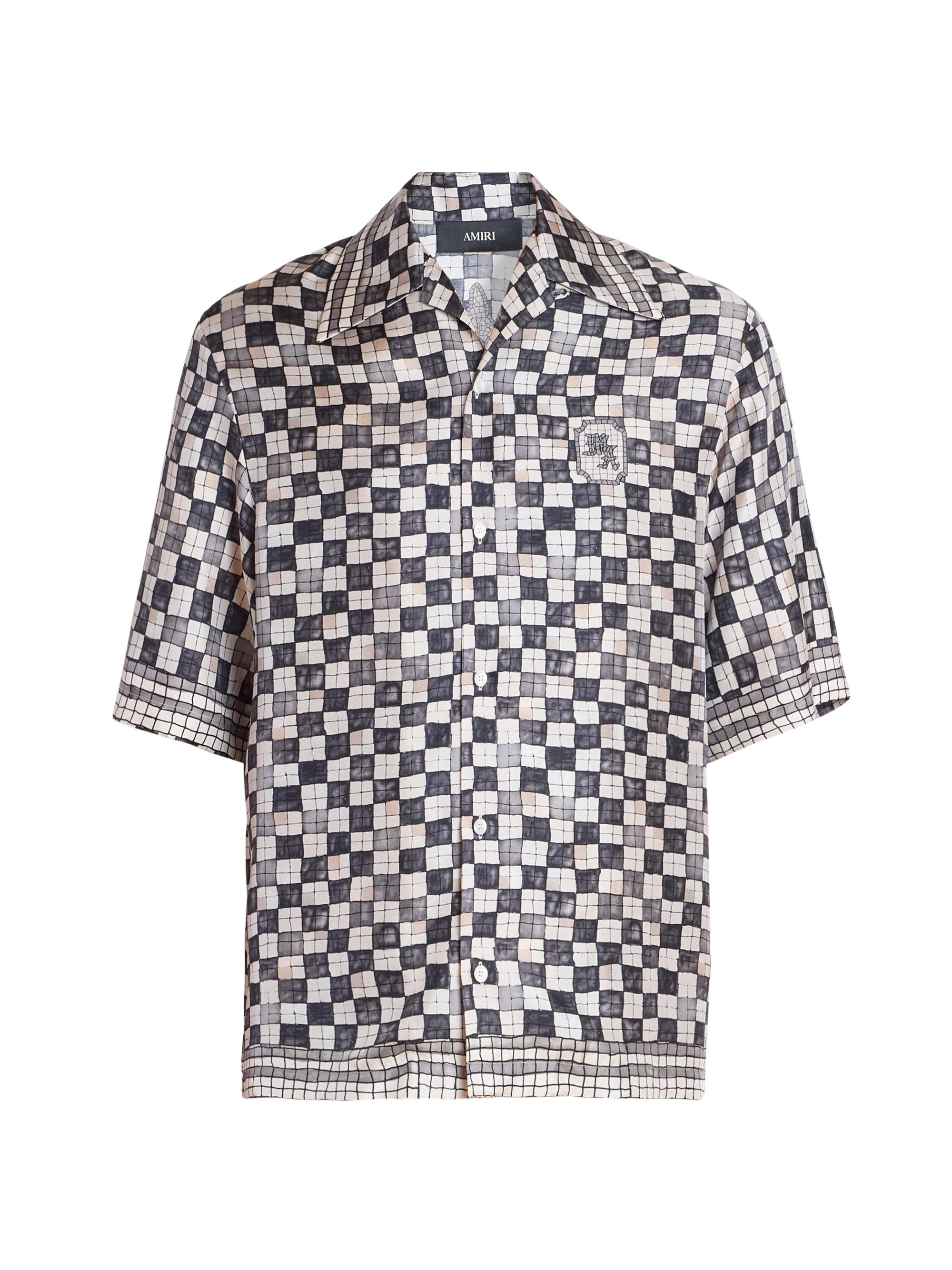 Amiri Men's Chateau Crest Bowling Shirt - Taupe