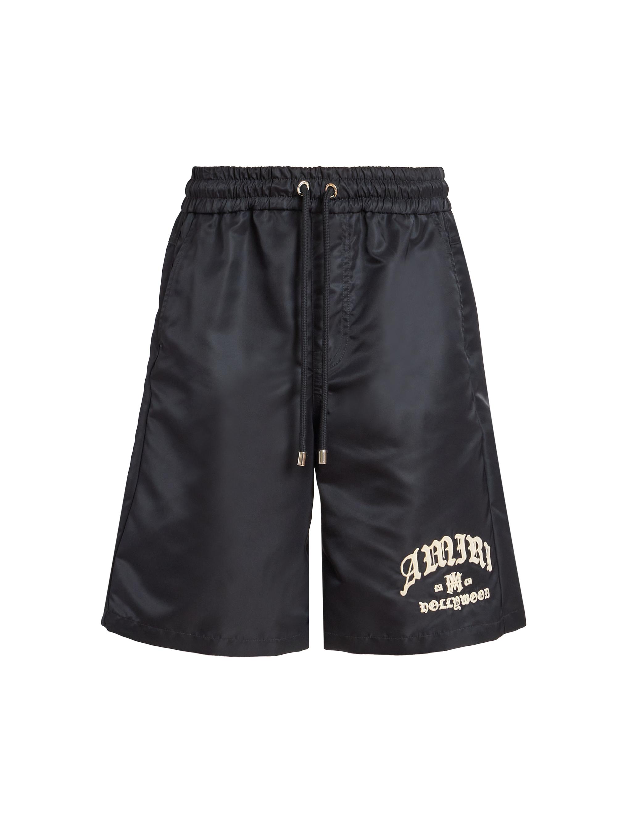 Amiri Men's Embroidered  Hollywood Logo Shorts - Black