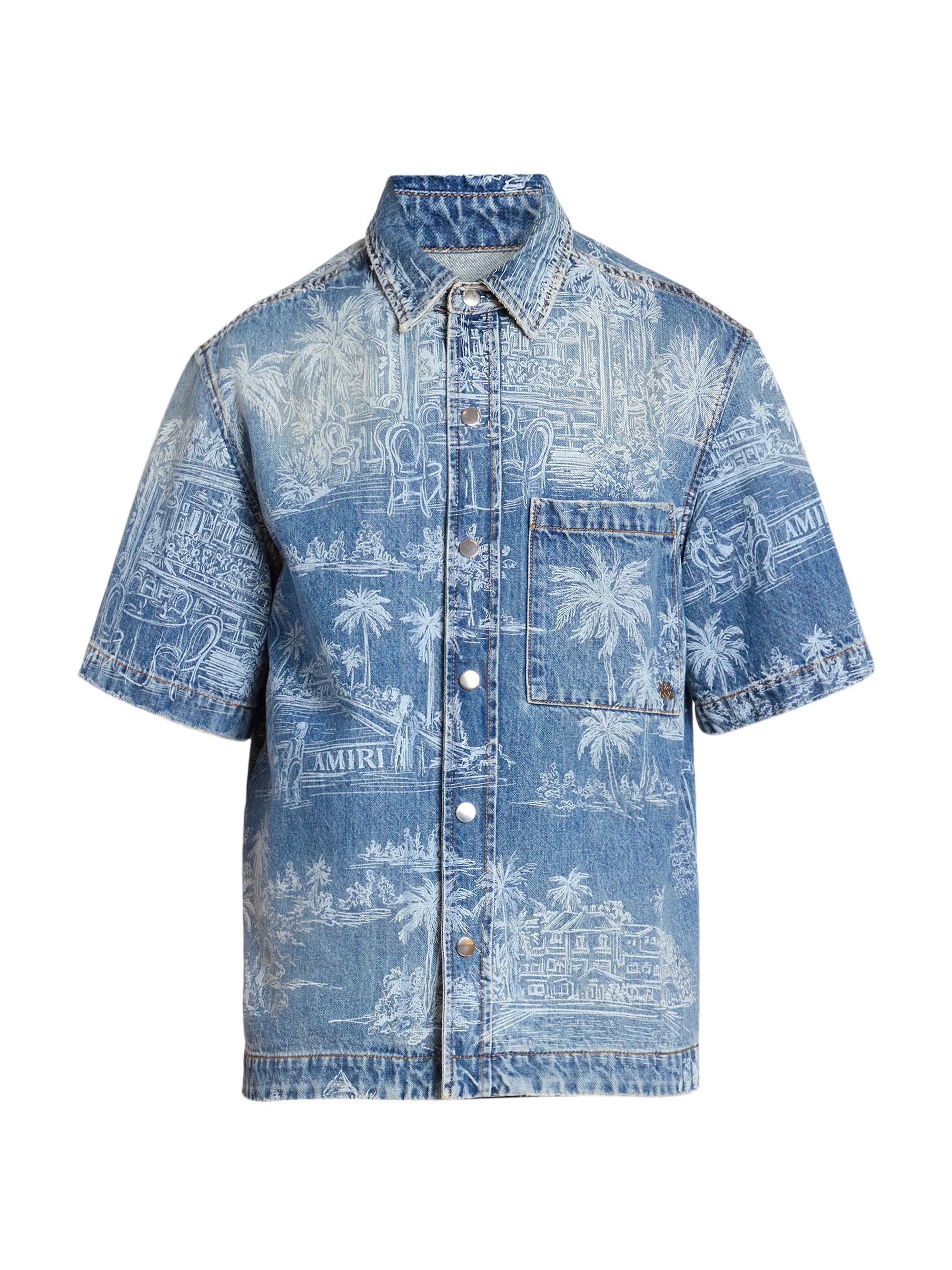 Amiri Men's Chateau Palms Denim Shirt - Indigo