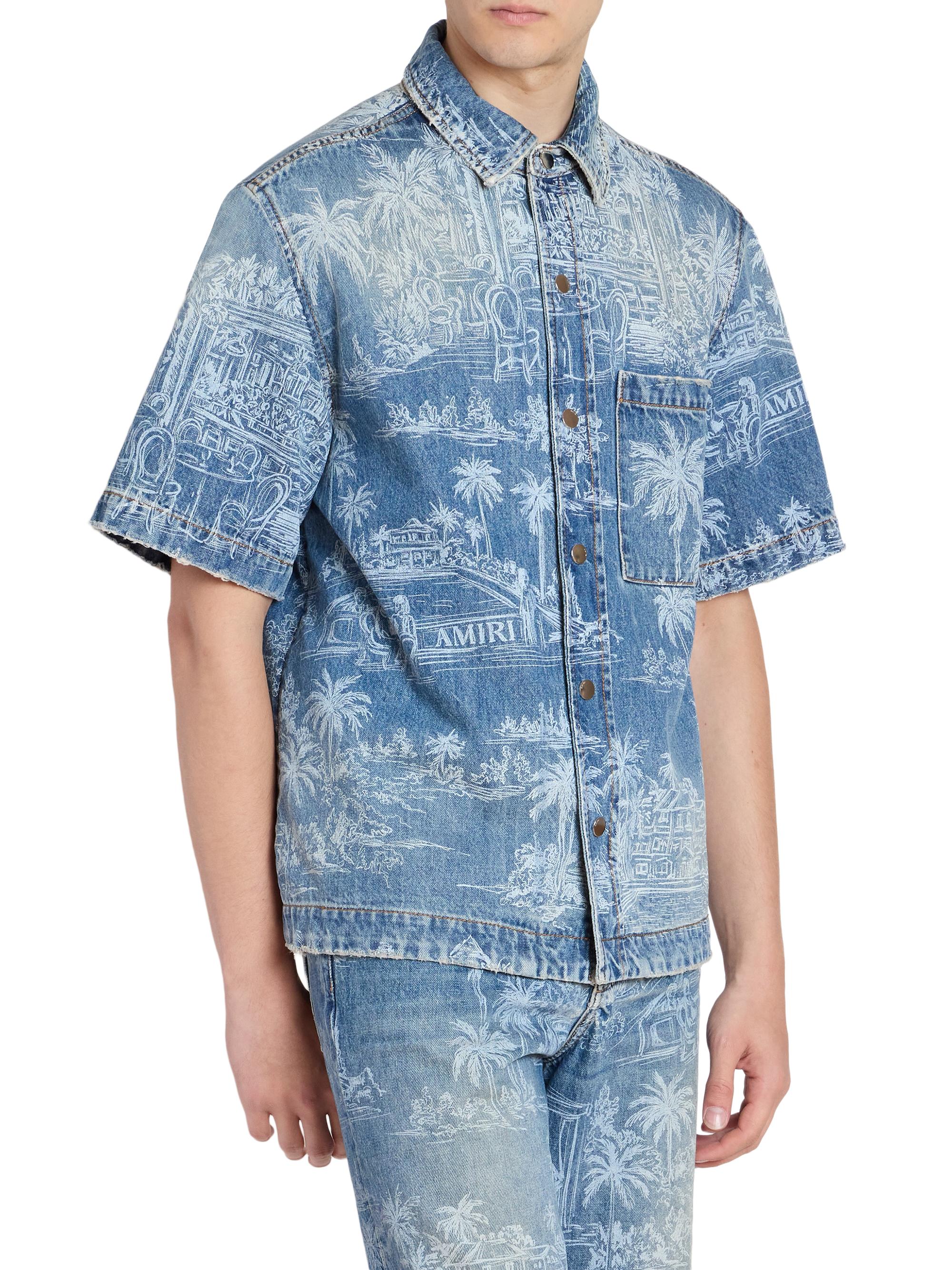 Amiri Chateau Palms Denim Shirt | Saks Fifth Avenue