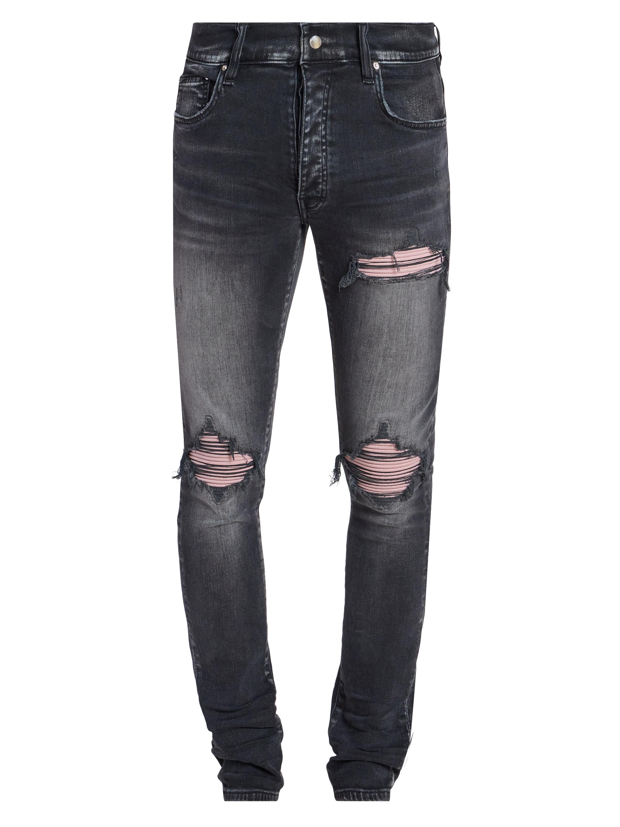 Amiri Men's MX1 Distressed Skinny Jeans - Storm Black