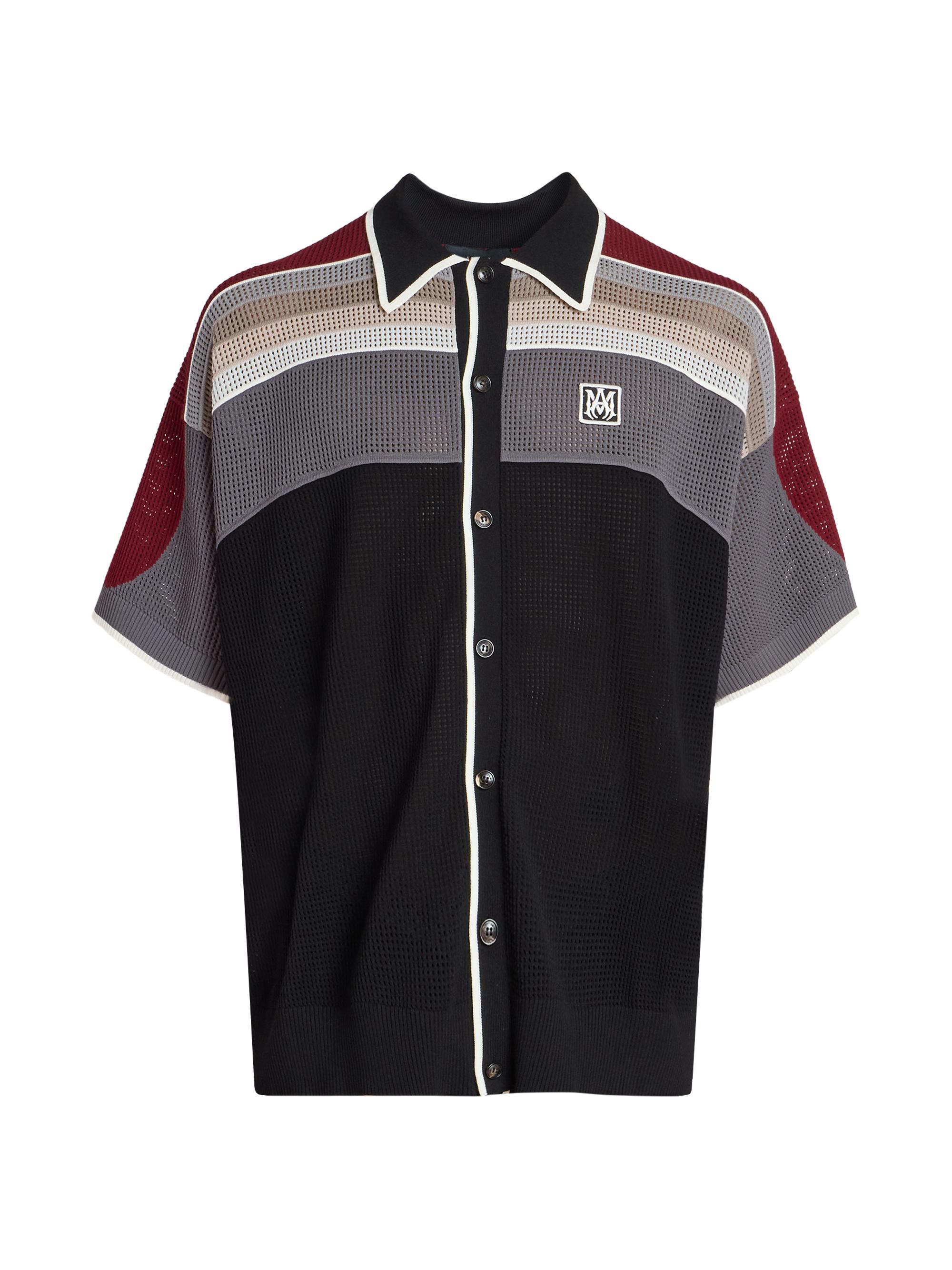 Amiri Men's MA Waffle-Knit Sport Shirt - Black