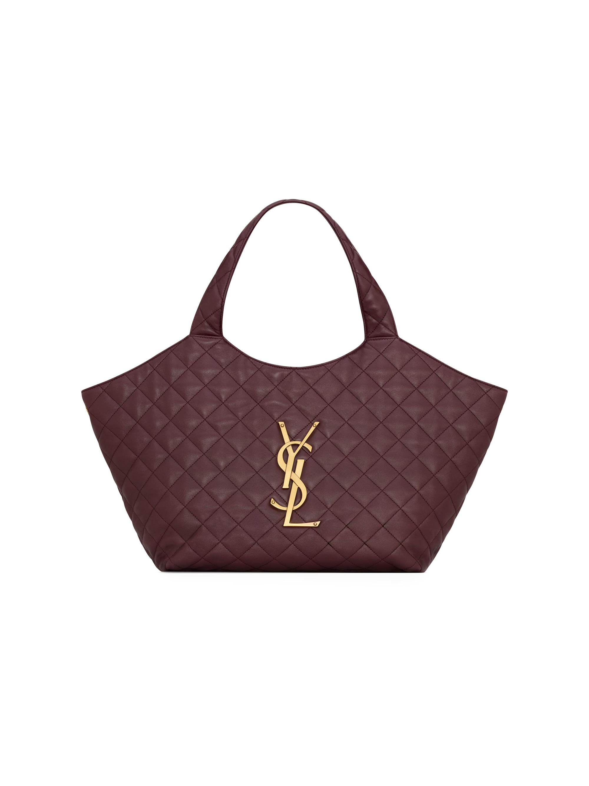 Saint Laurent Women's Icare Tote Bag in Quilted Nappa - Rouge Cabernet