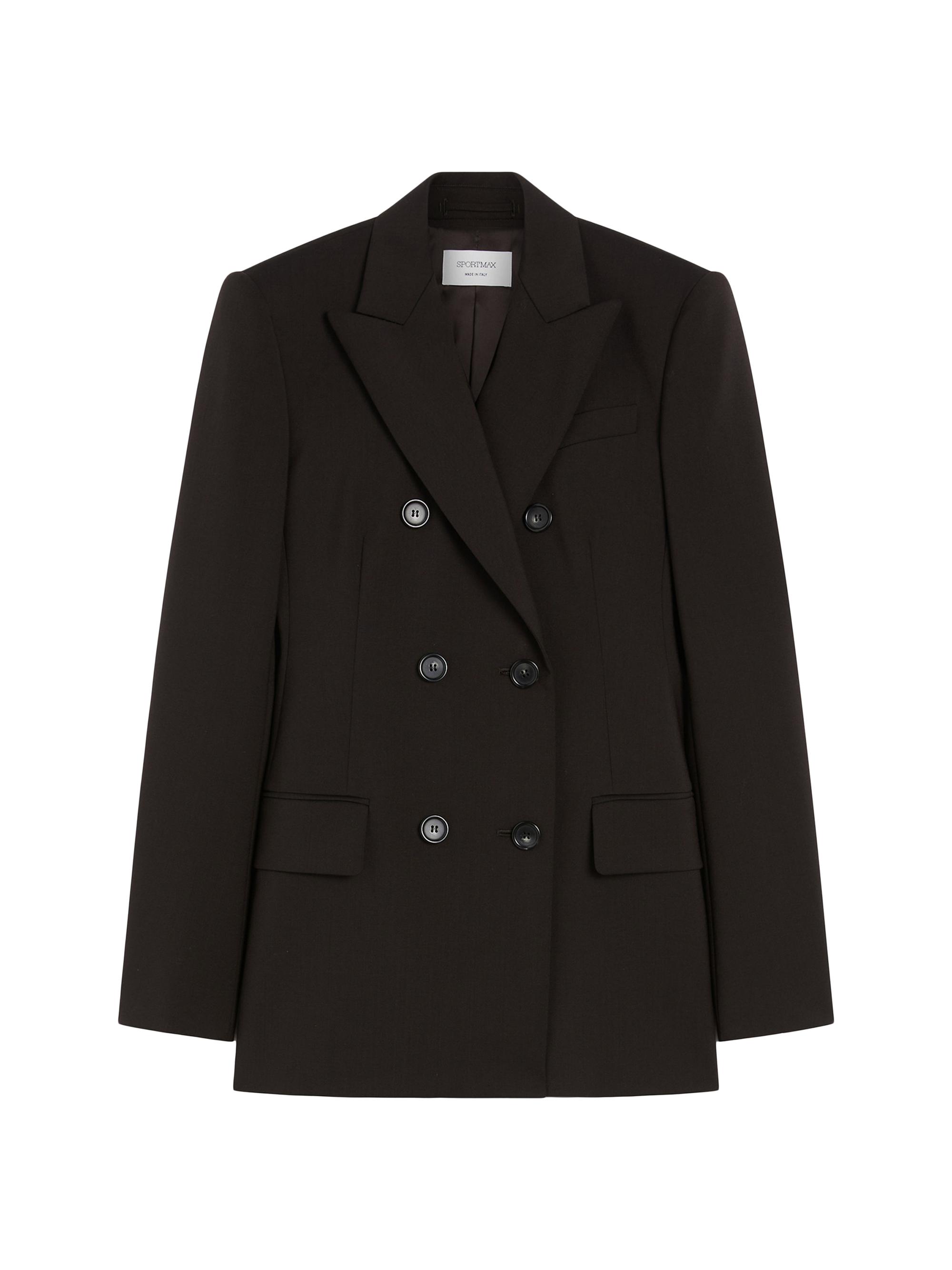 Sportmax Women's Double Breasted Wool Tailored Blazer - Dark Brown