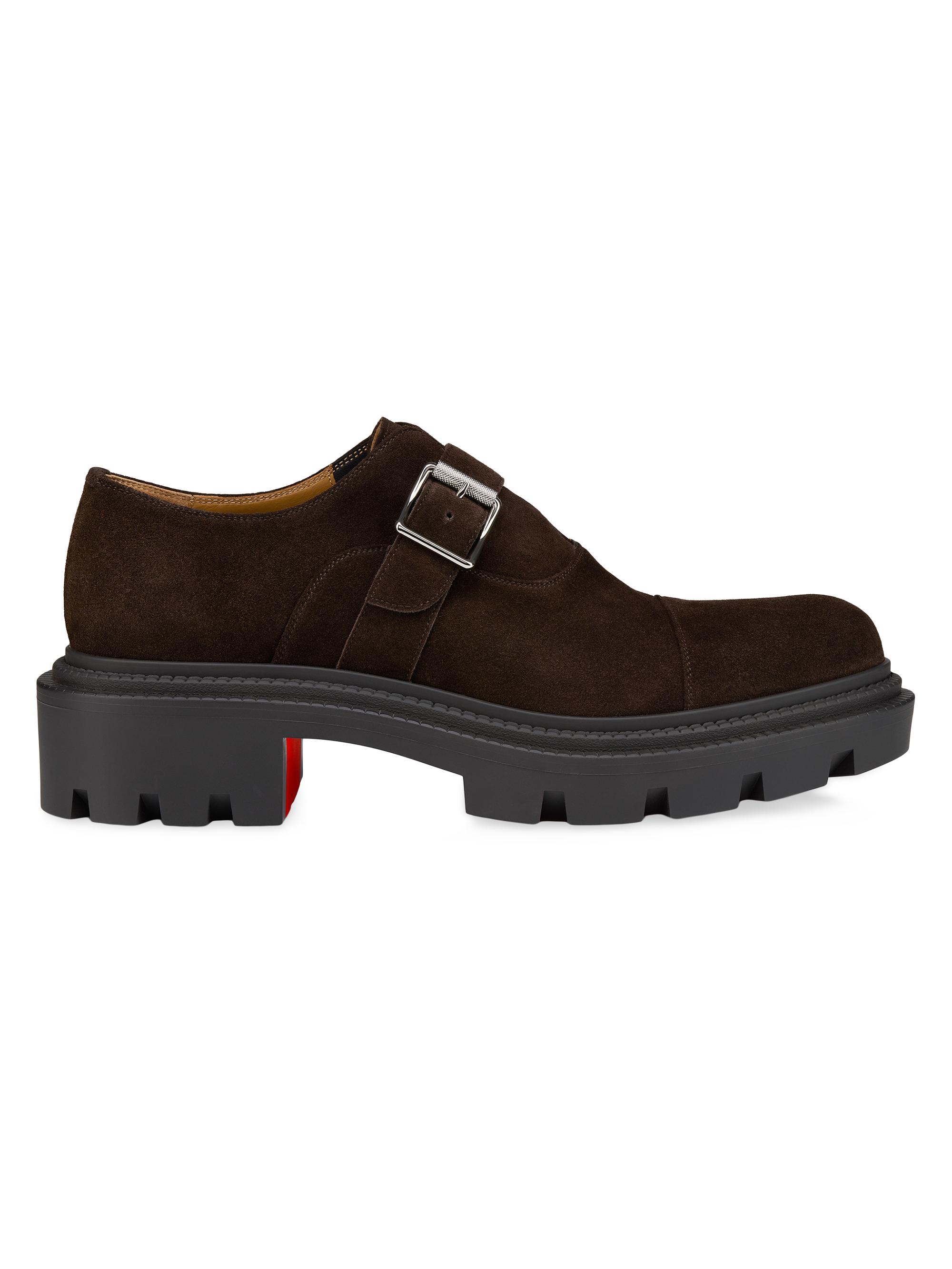 Christian Louboutin Men's Oxyford College Reversed Calf Leather Loafers - Cafe