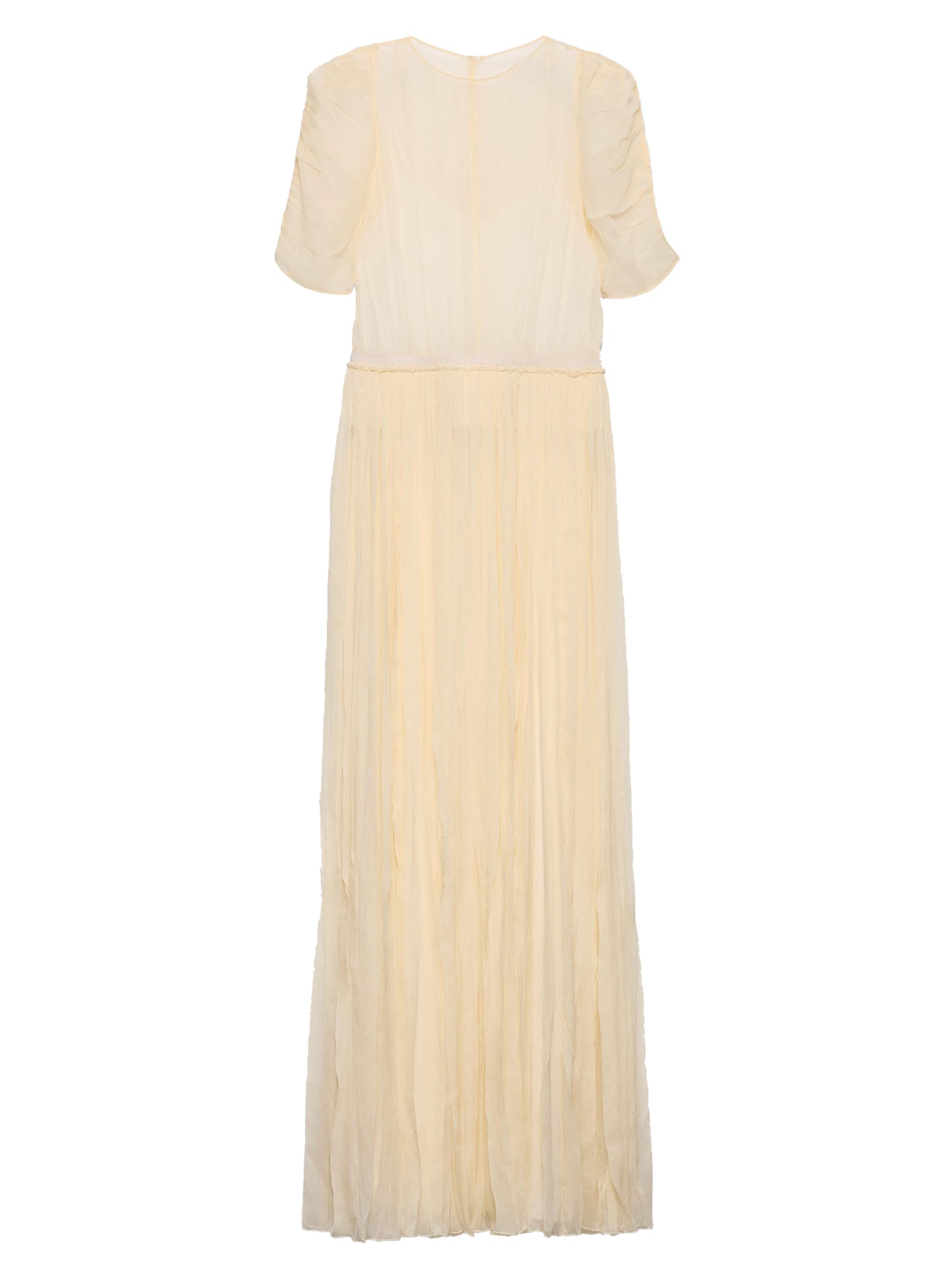 Prada Women's Long Silk Chiffon Dress - Yellow