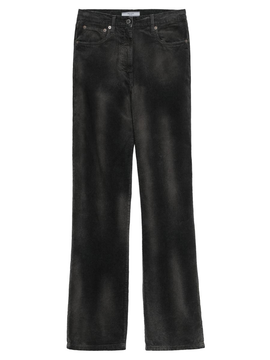 Prada Women's Corduroy Five-pocket Jeans In Black