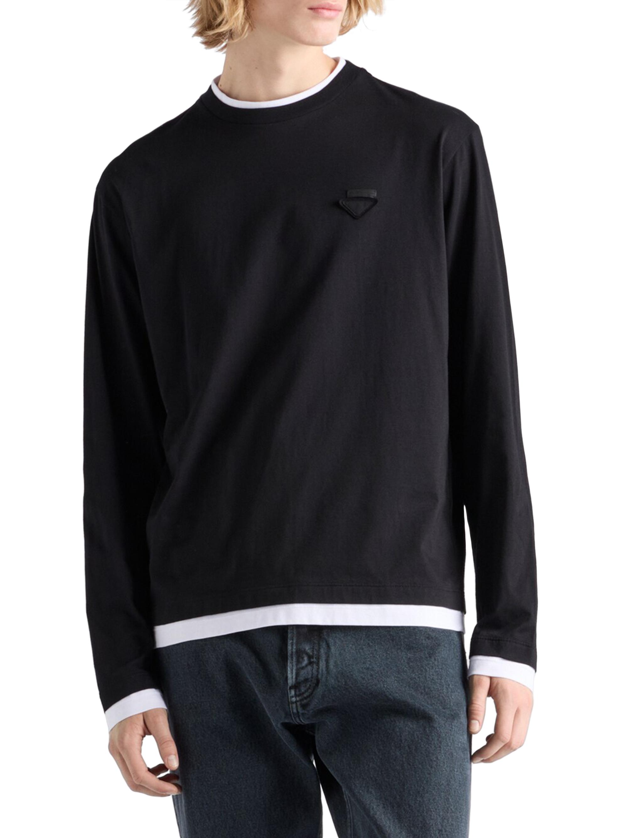 Prada Long-Sleeved Cotton T-Shirt | Saks Fifth Avenue