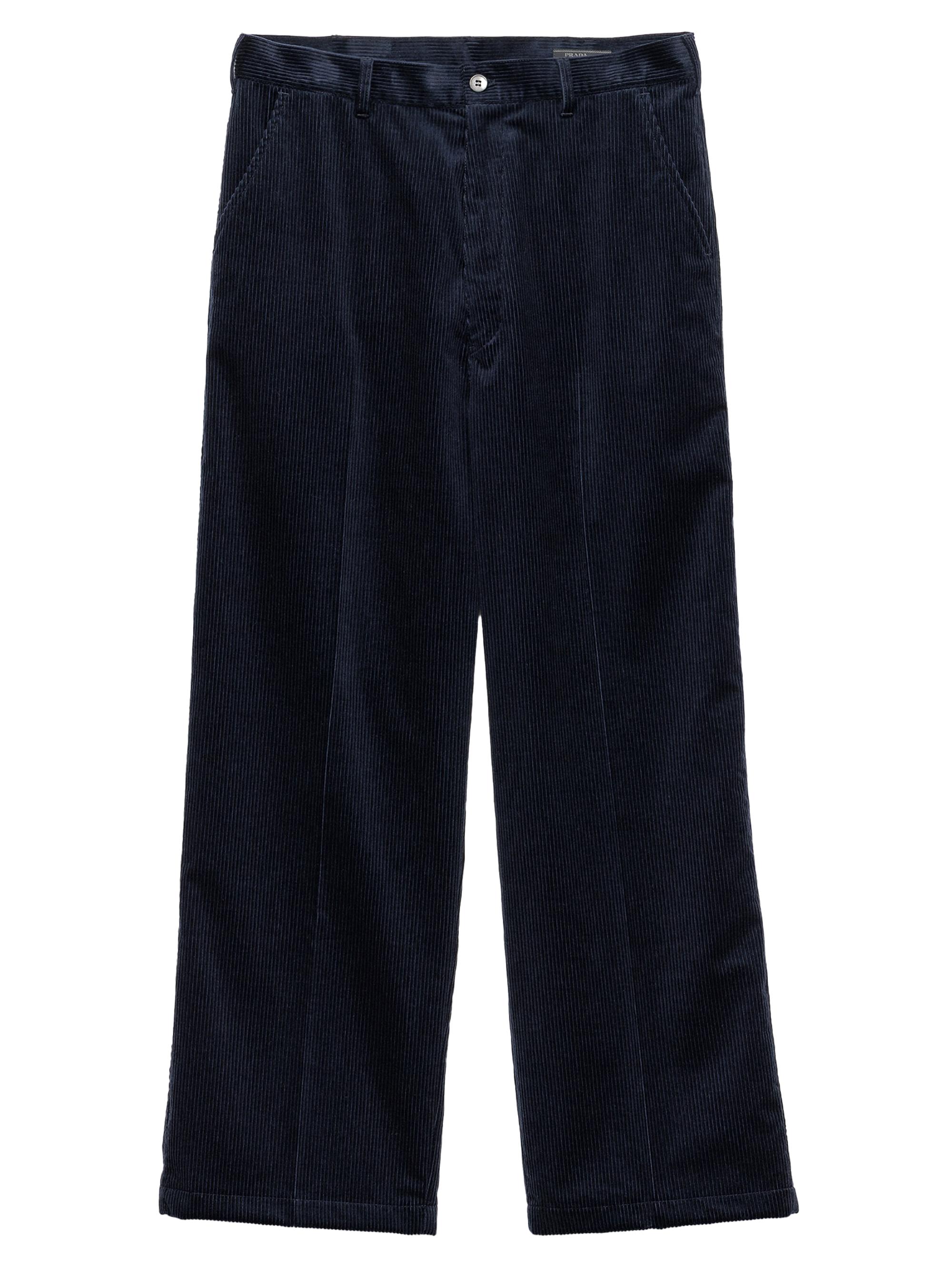 Prada Men's Cashmere and Cotton Corduroy Pants - Blue