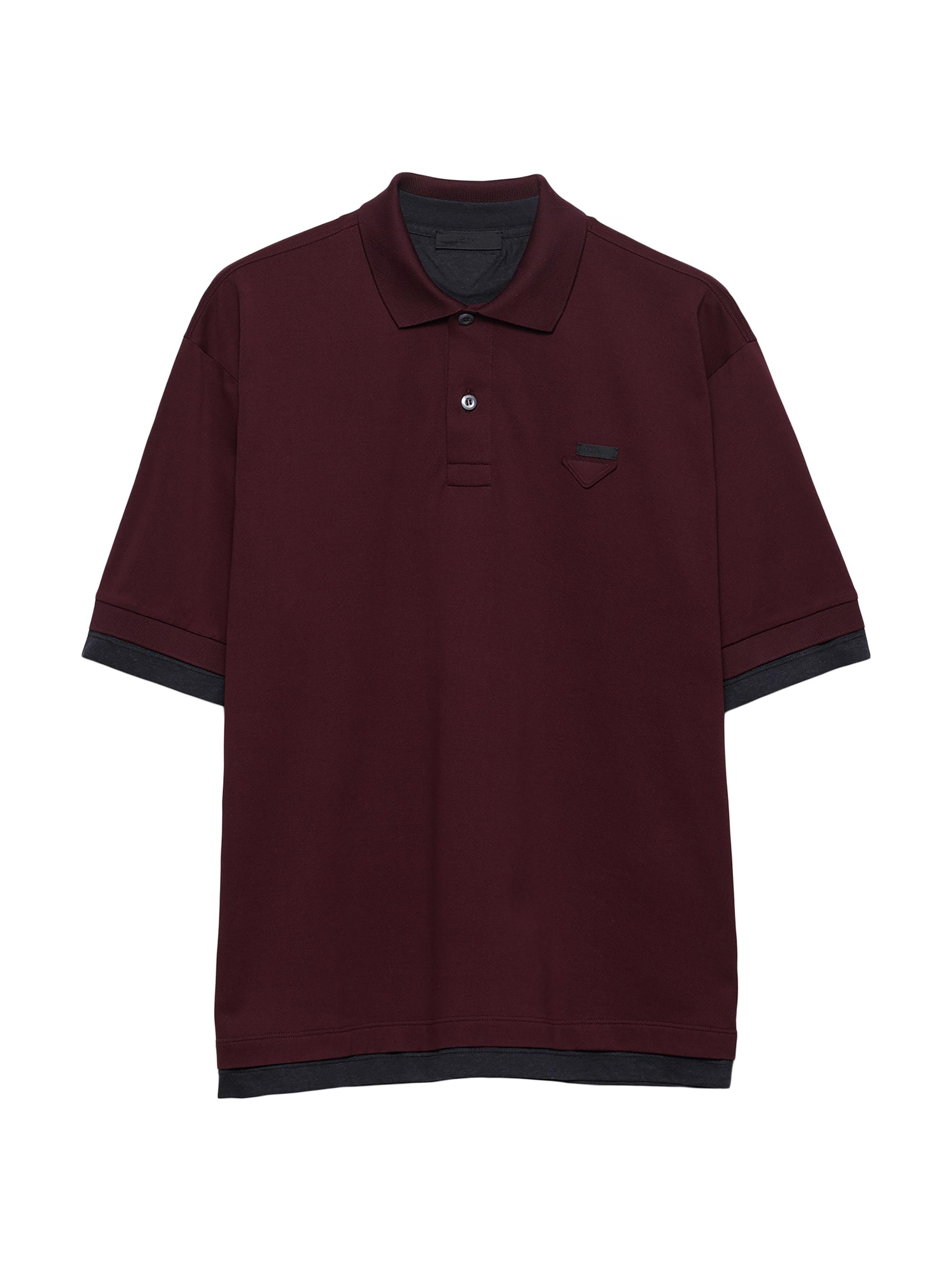 Prada Stretch Cotton Polo Shirt with Nylon Details | Saks