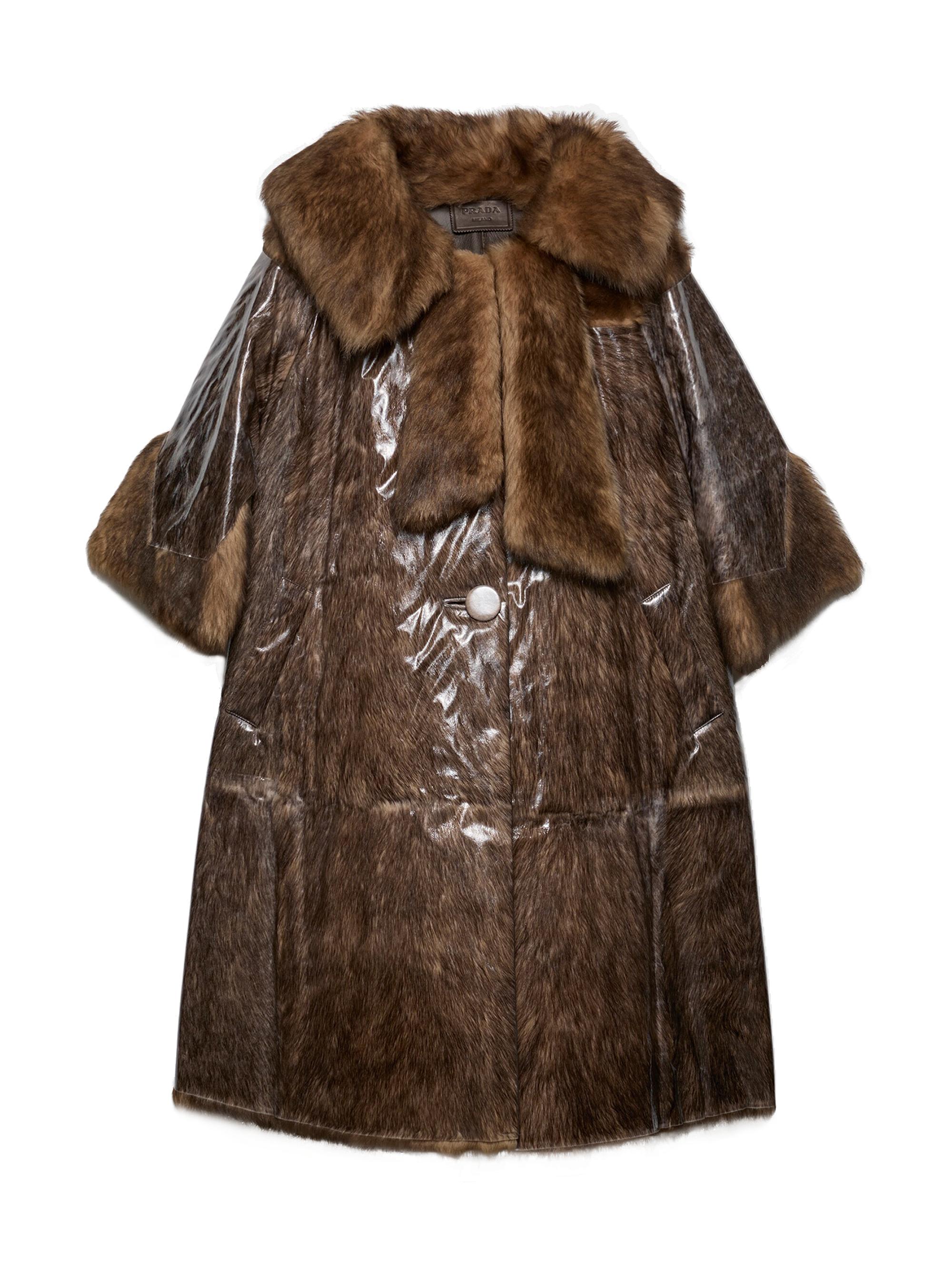 Prada Women's Shearling Coat - Brown
