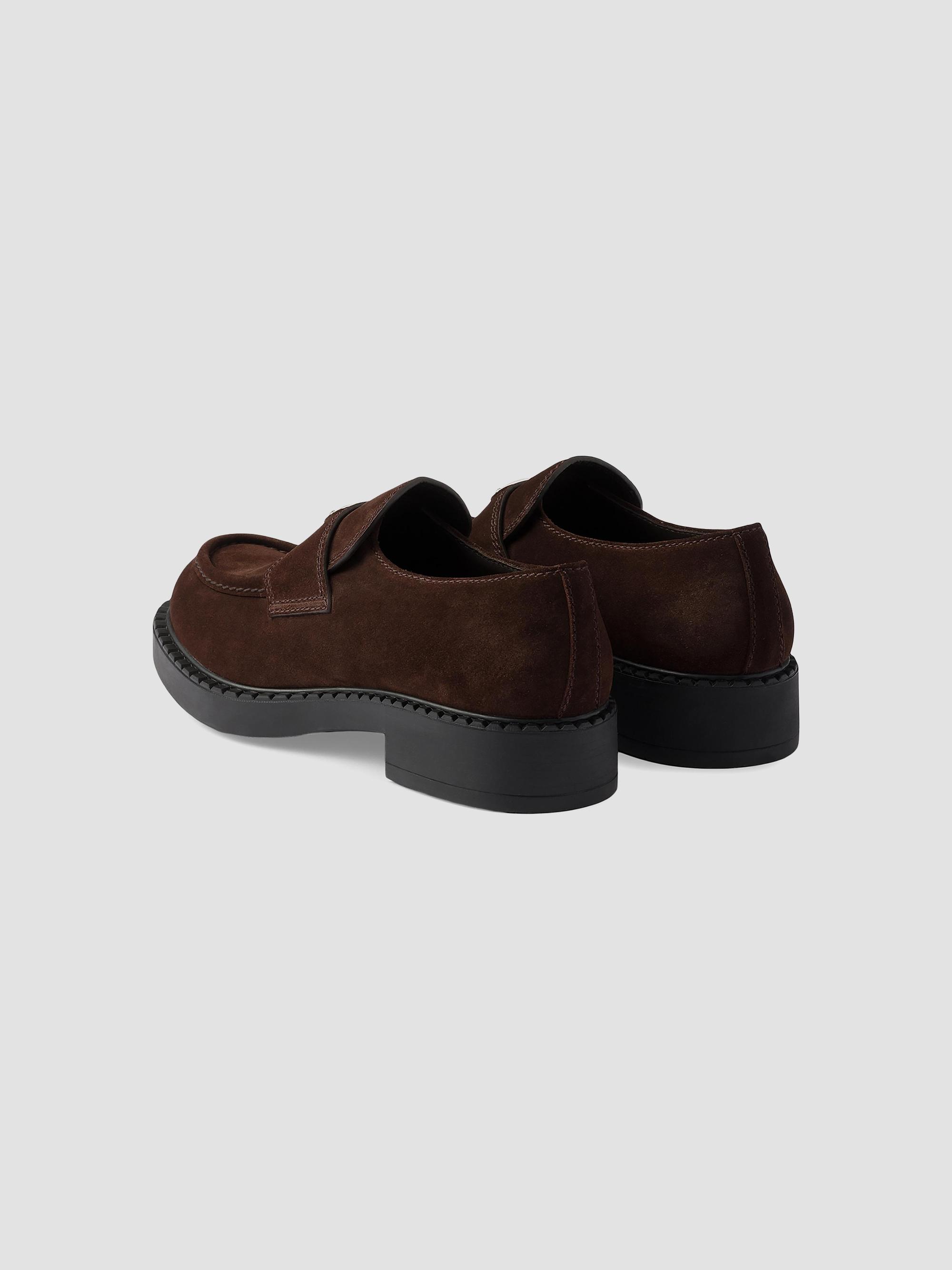 Prada Chocolate Suede Loafers | Saks Fifth Avenue